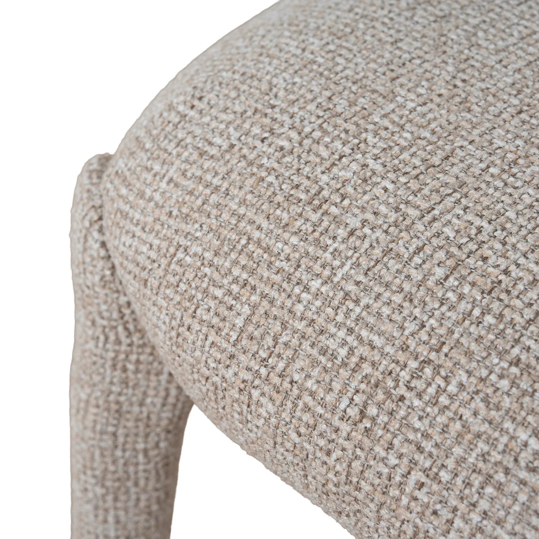 Adelphi | Metal Modern Cinnamon Sand Weave Fabric Dining Chairs | Sand