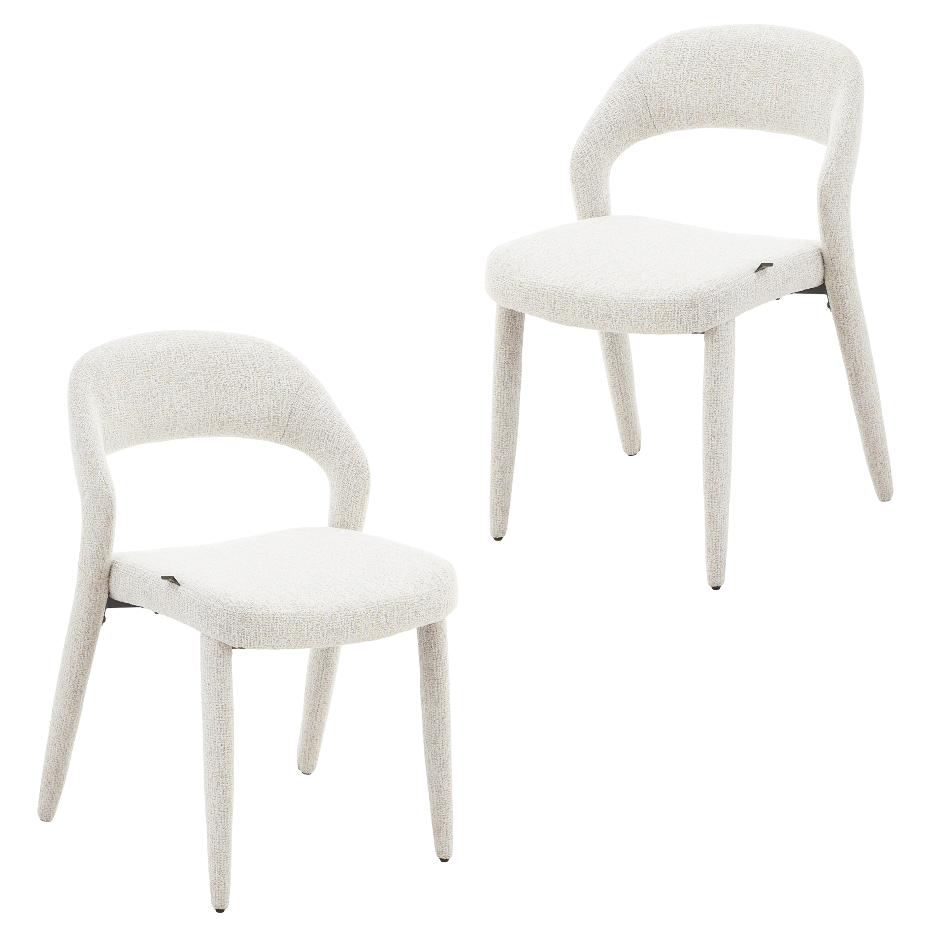 Akira | Modern Stone Beige Fabric Dining Chairs | Set Of 2 | Stone