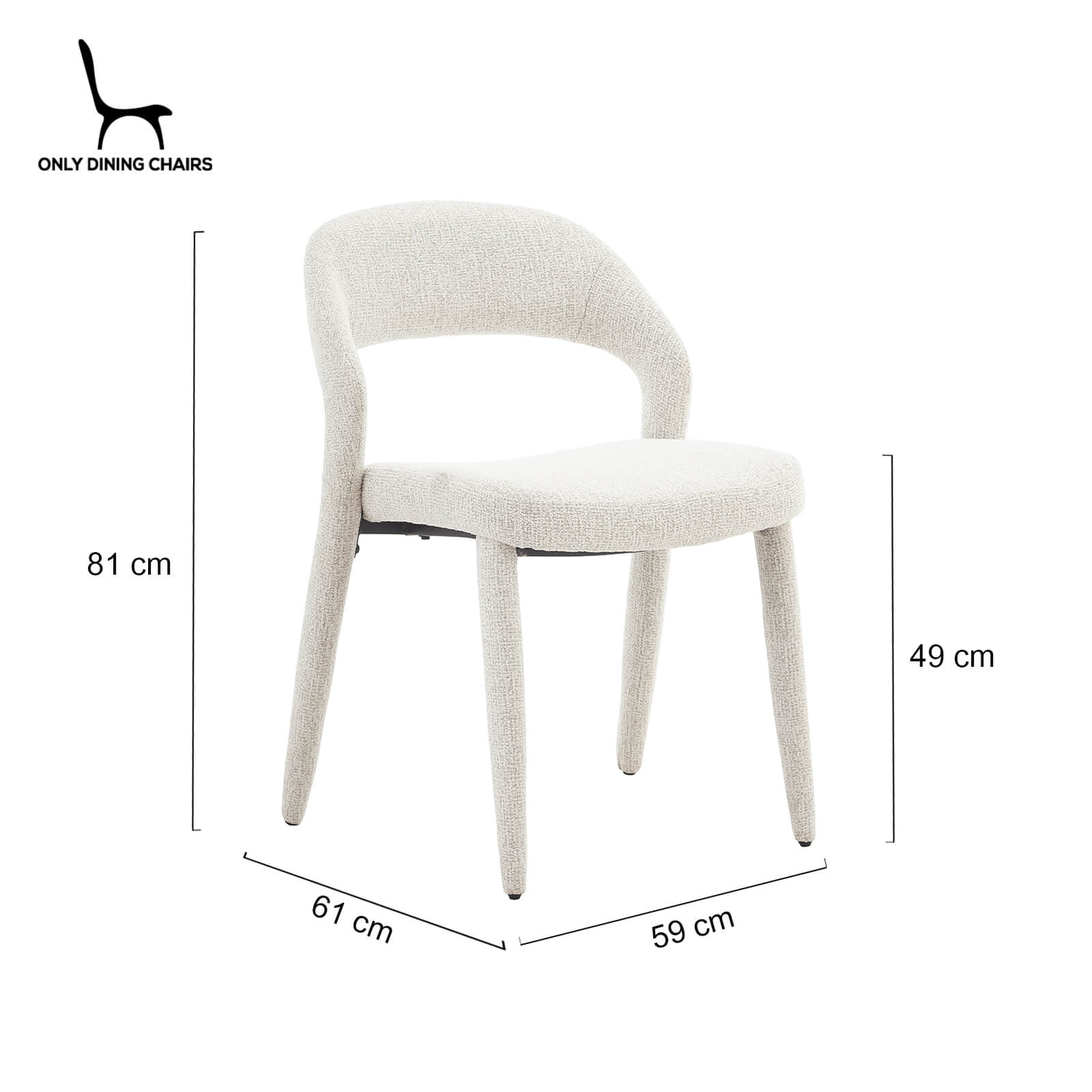 Akira | Modern Stone Beige Fabric Dining Chairs | Set Of 2 | Stone