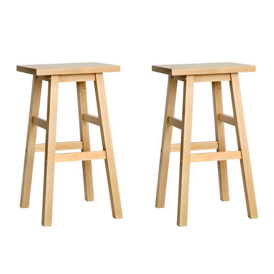 Albany | Coastal Country Natural Black White Wooden Bar Stools | Set Of 2 | Natural