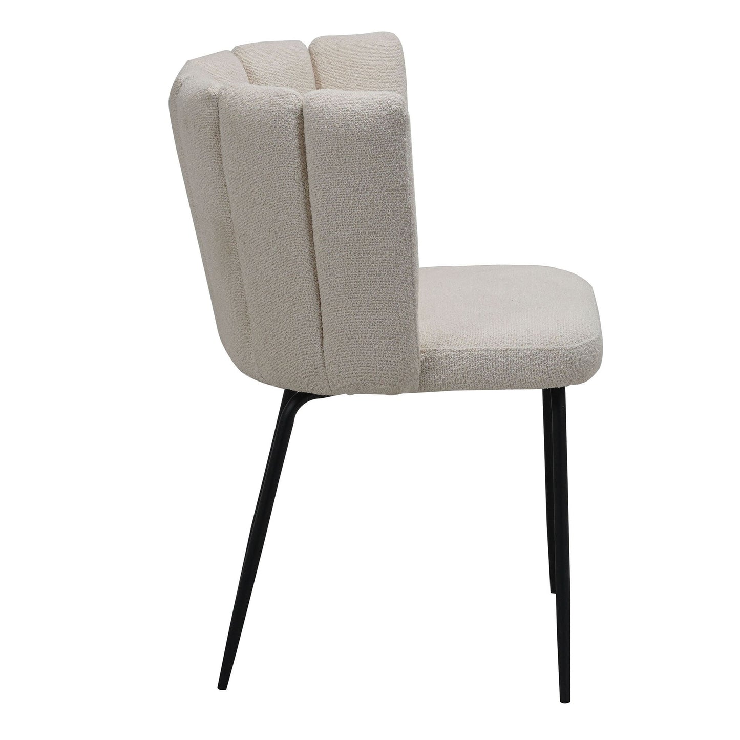 Alto | Modern Latte Beige Boucle Fabric Dining Chairs | Set Of 2 | Beige