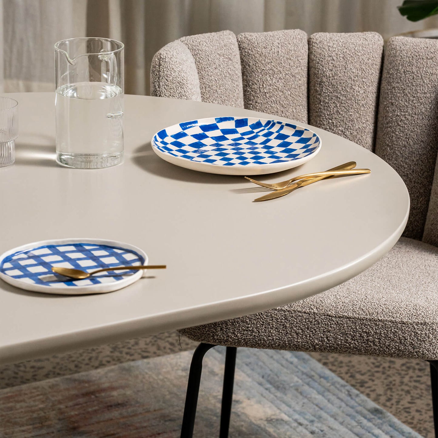 Alto | Modern Latte Beige Boucle Fabric Dining Chairs | Set Of 2 | Beige