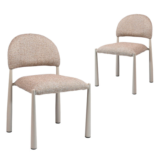 Amalfi Coastal Modern Metal Autumn Fabric Dining Chairs | Autumn