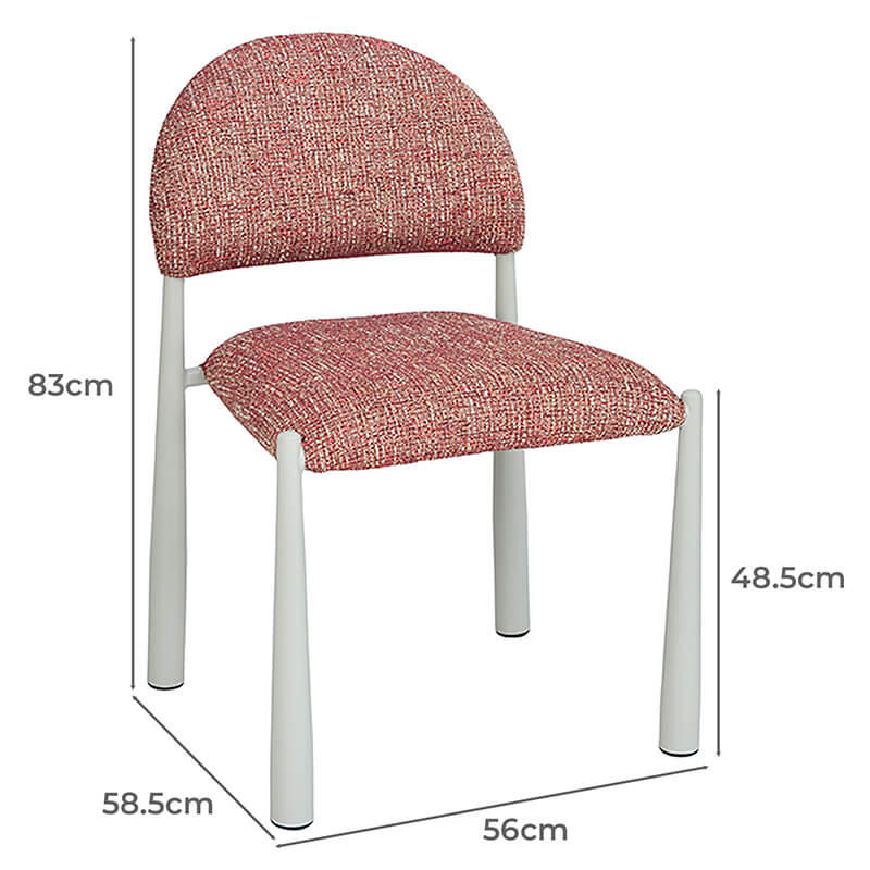 Amalfi Coastal Modern Metal Autumn Fabric Dining Chairs | Sunset