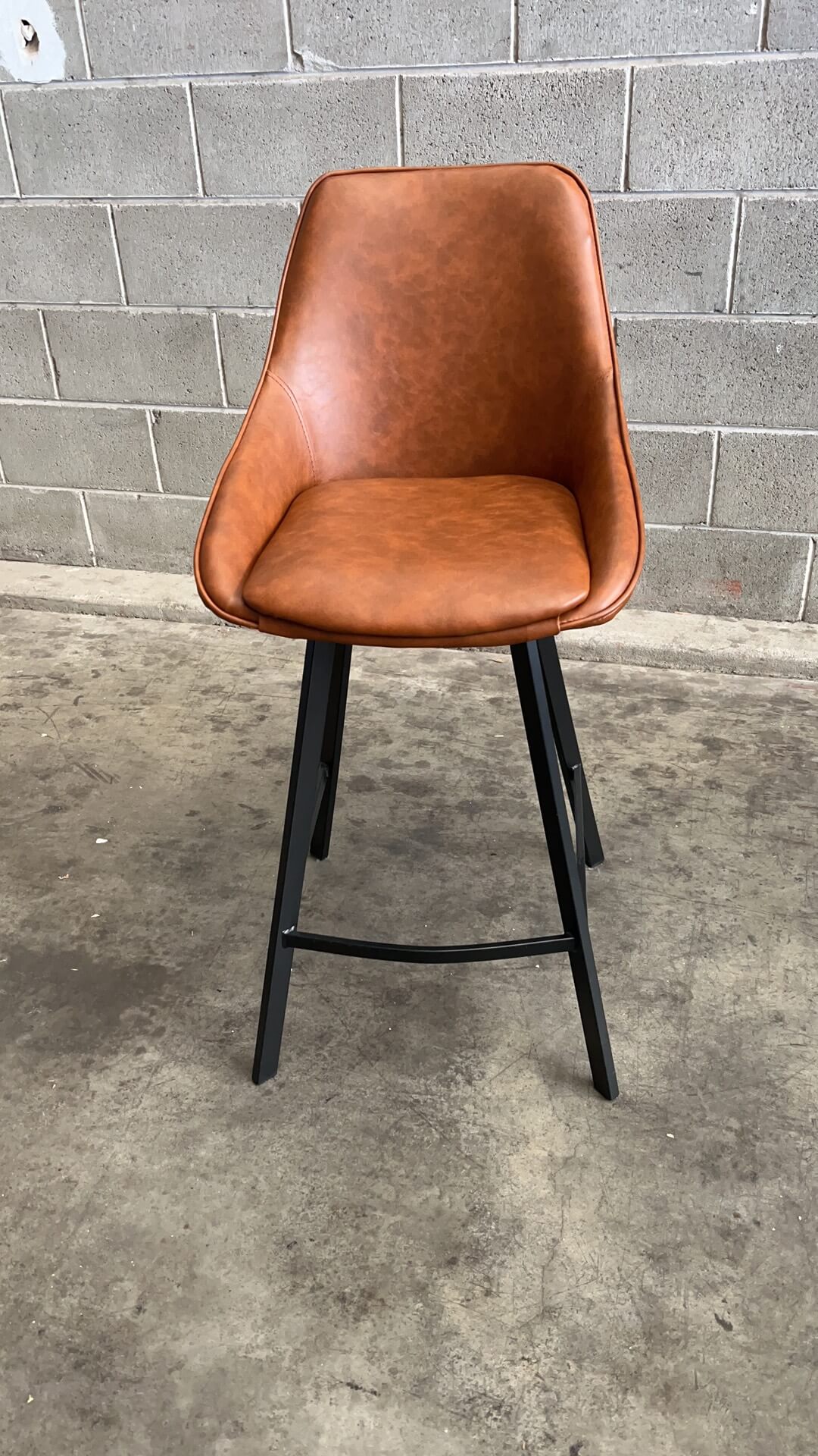 Modern Tan PU Leather Bar Stools | Tan