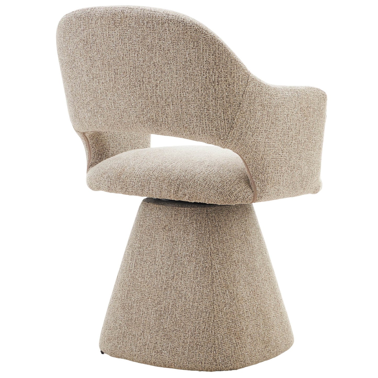 Arcadia | Modern 360 Swivel Desert Taupe Pine Green Fabric Dining Chair With Arms | Desert Taupe
