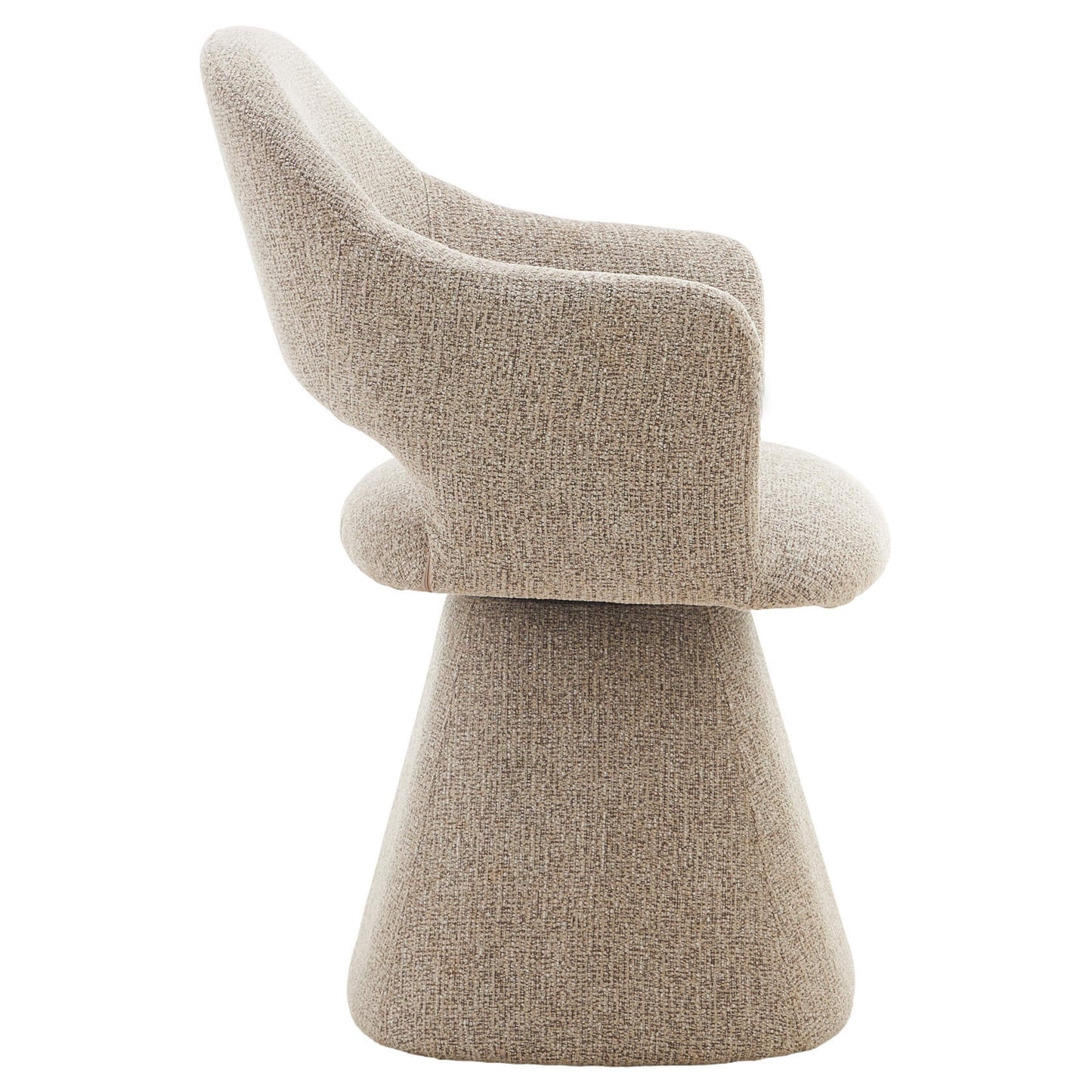Arcadia | Modern 360 Swivel Desert Taupe Pine Green Fabric Dining Chair With Arms | Desert Taupe