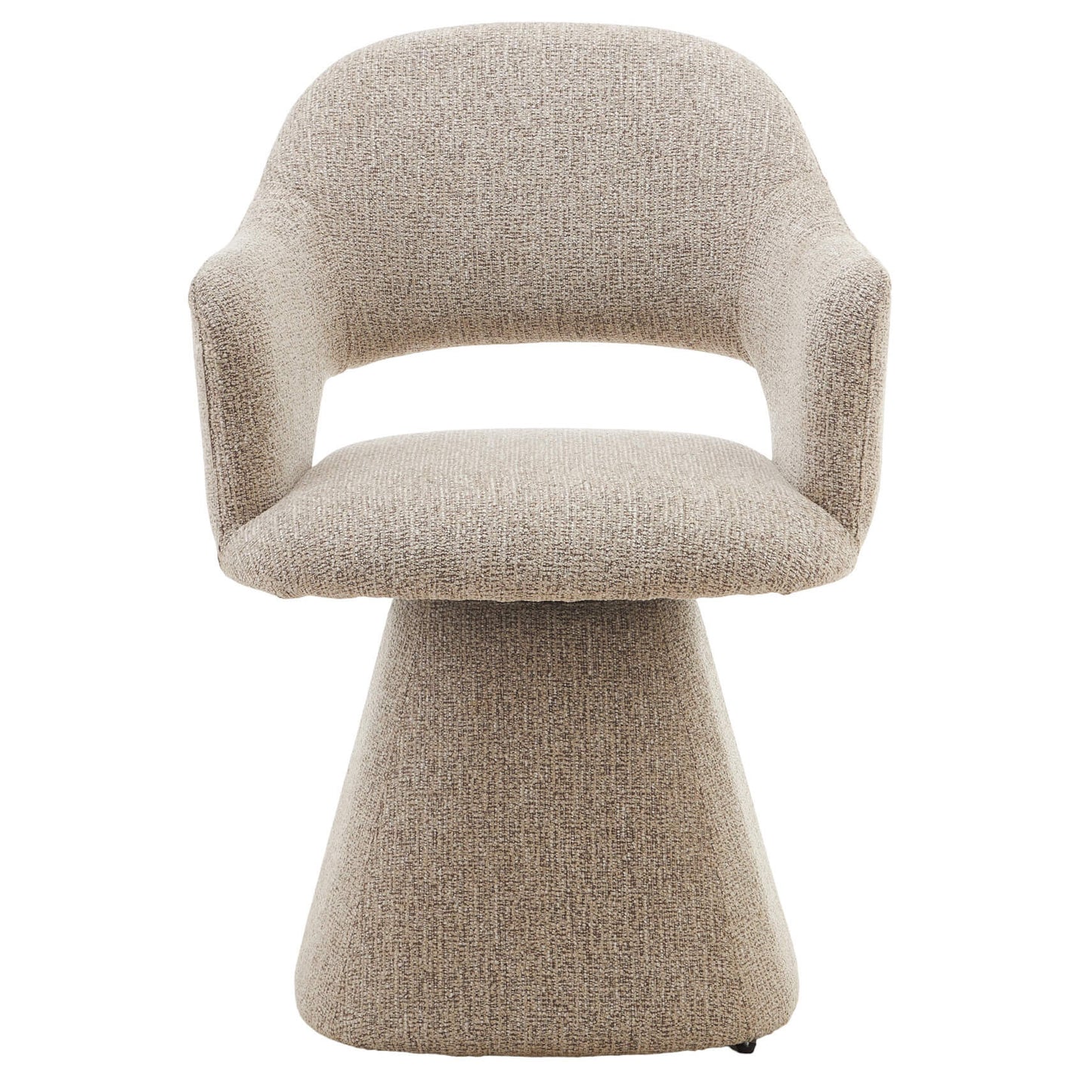 Arcadia | Modern 360 Swivel Desert Taupe Pine Green Fabric Dining Chair With Arms | Desert Taupe