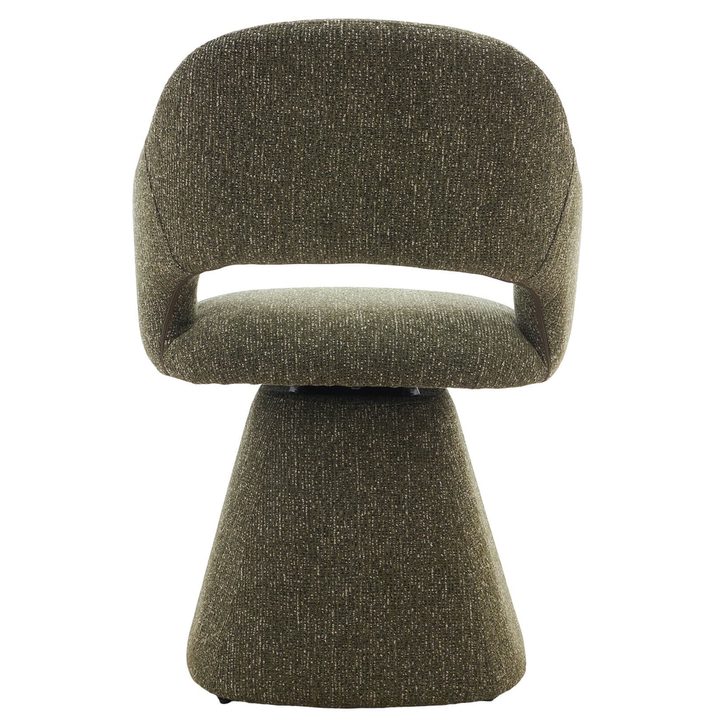 Arcadia | Modern 360 Swivel Desert Taupe Pine Green Fabric Dining Chair With Arms | Pine Green