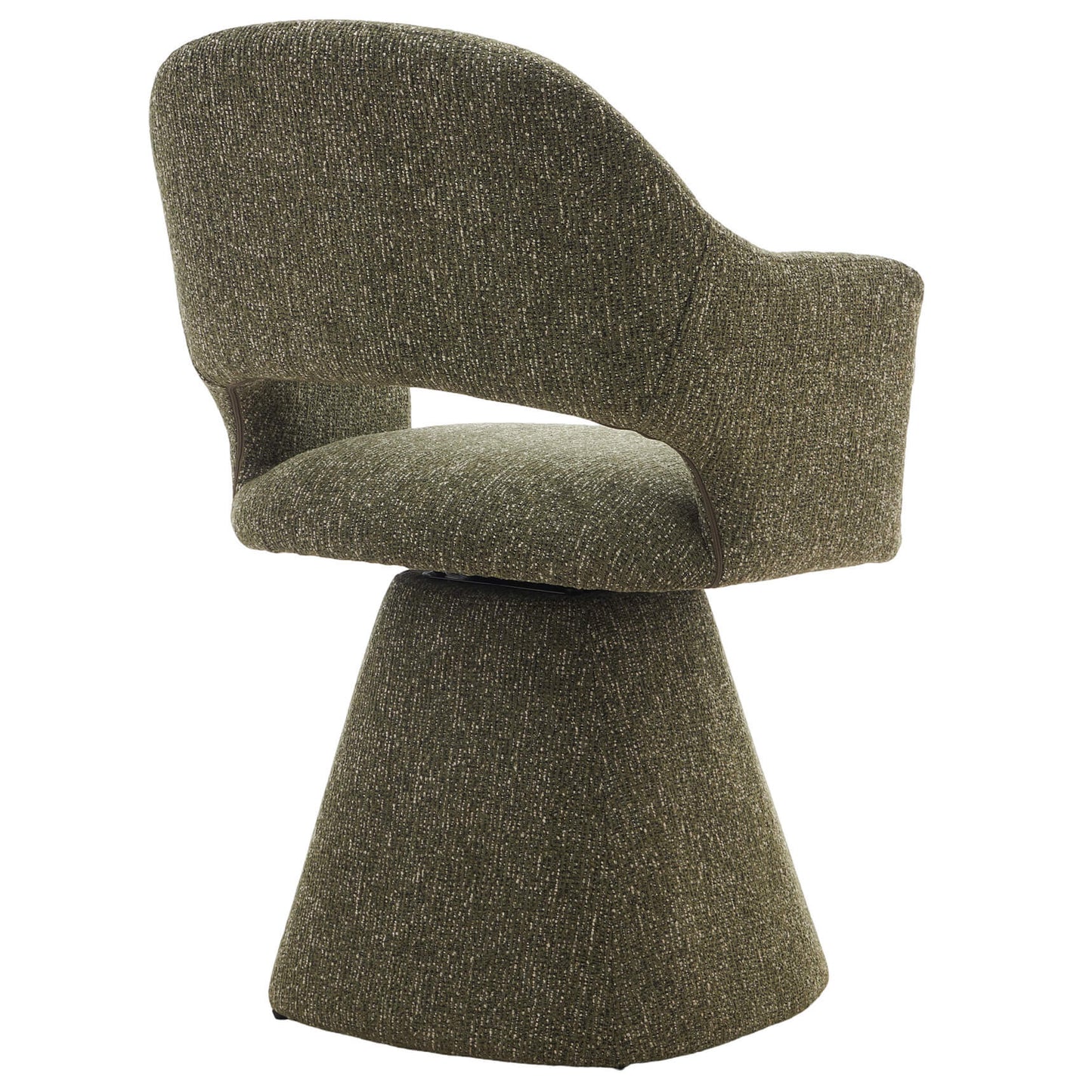 Arcadia | Modern 360 Swivel Desert Taupe Pine Green Fabric Dining Chair With Arms | Pine Green