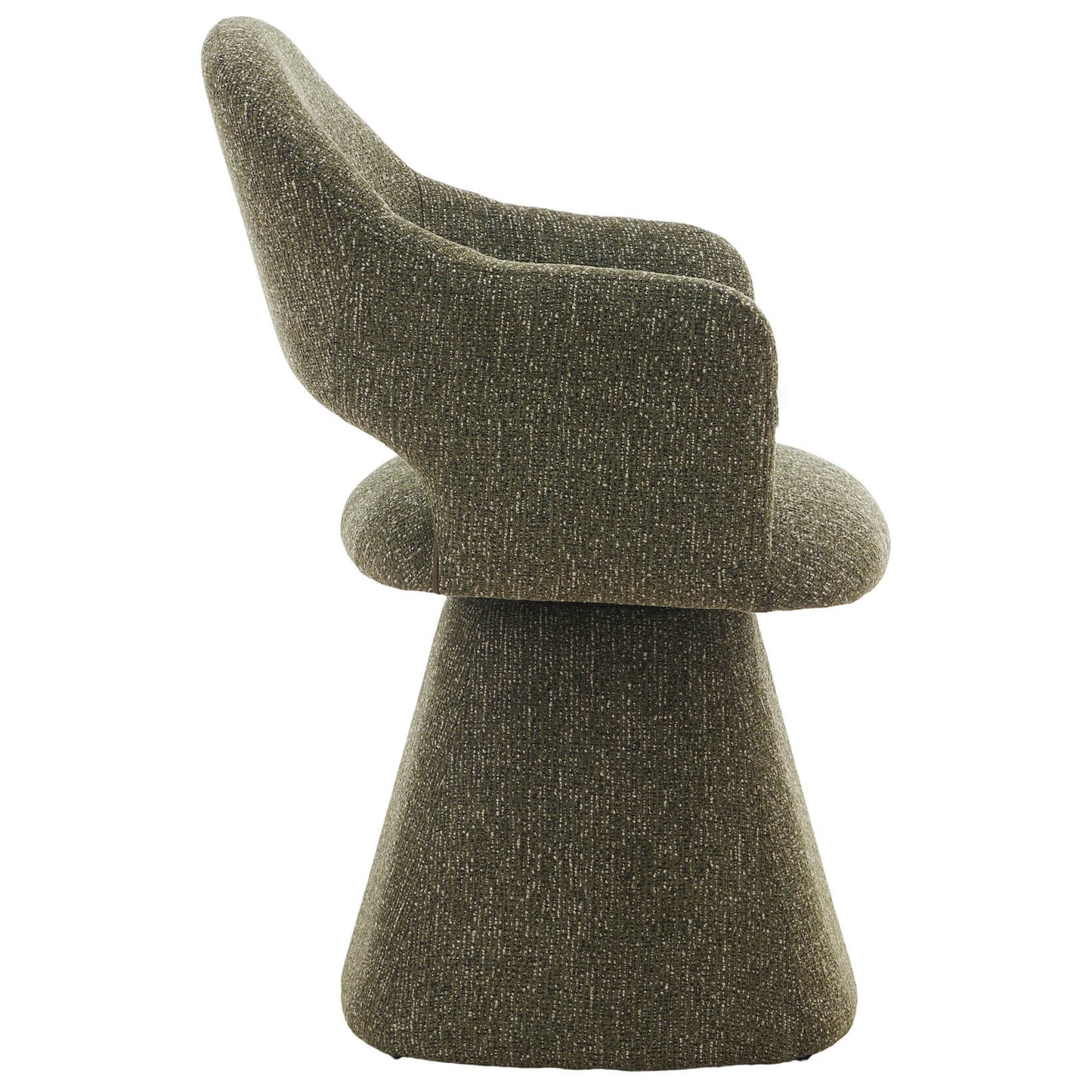 Arcadia | Modern 360 Swivel Desert Taupe Pine Green Fabric Dining Chair With Arms | Pine Green