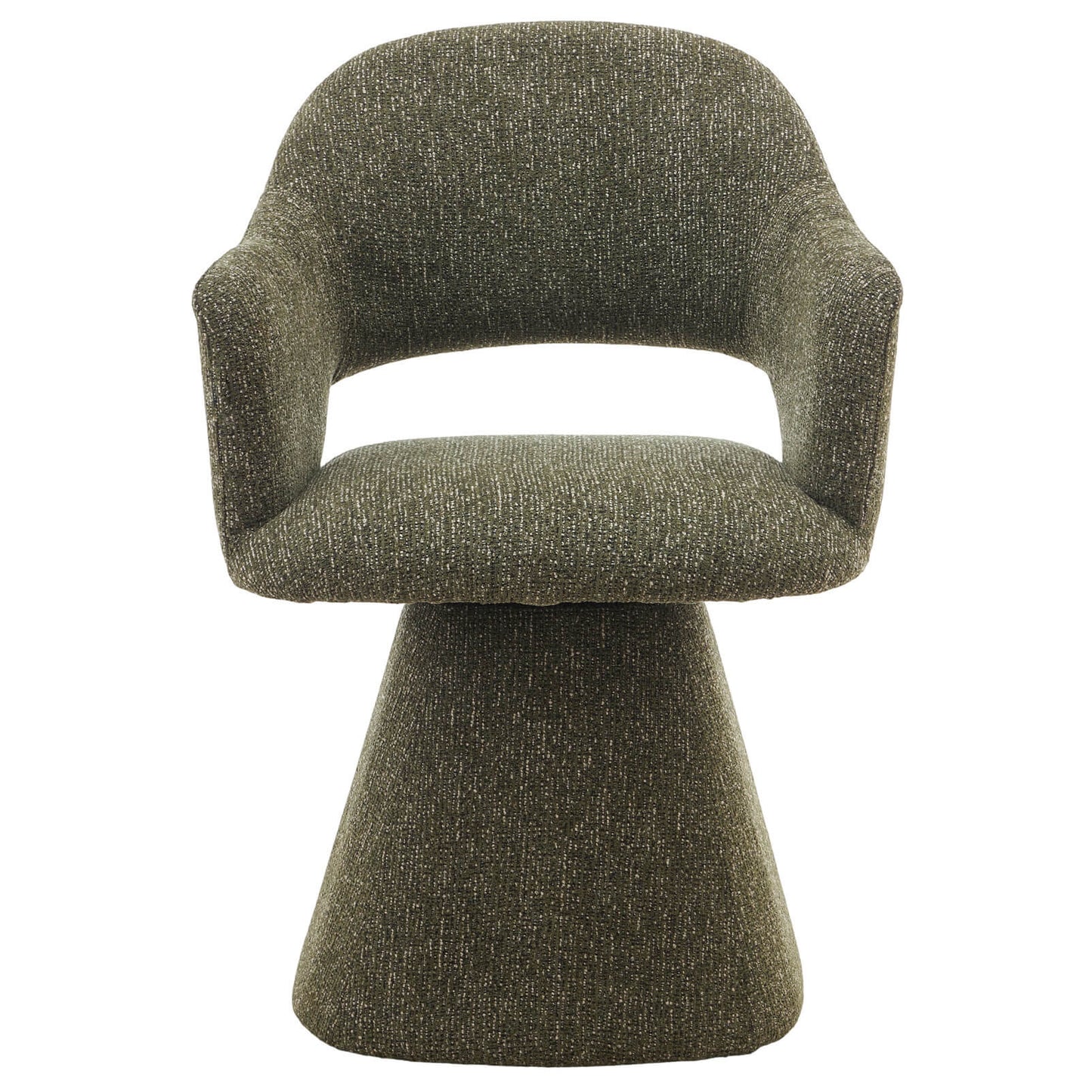 Arcadia | Modern 360 Swivel Desert Taupe Pine Green Fabric Dining Chair With Arms | Pine Green