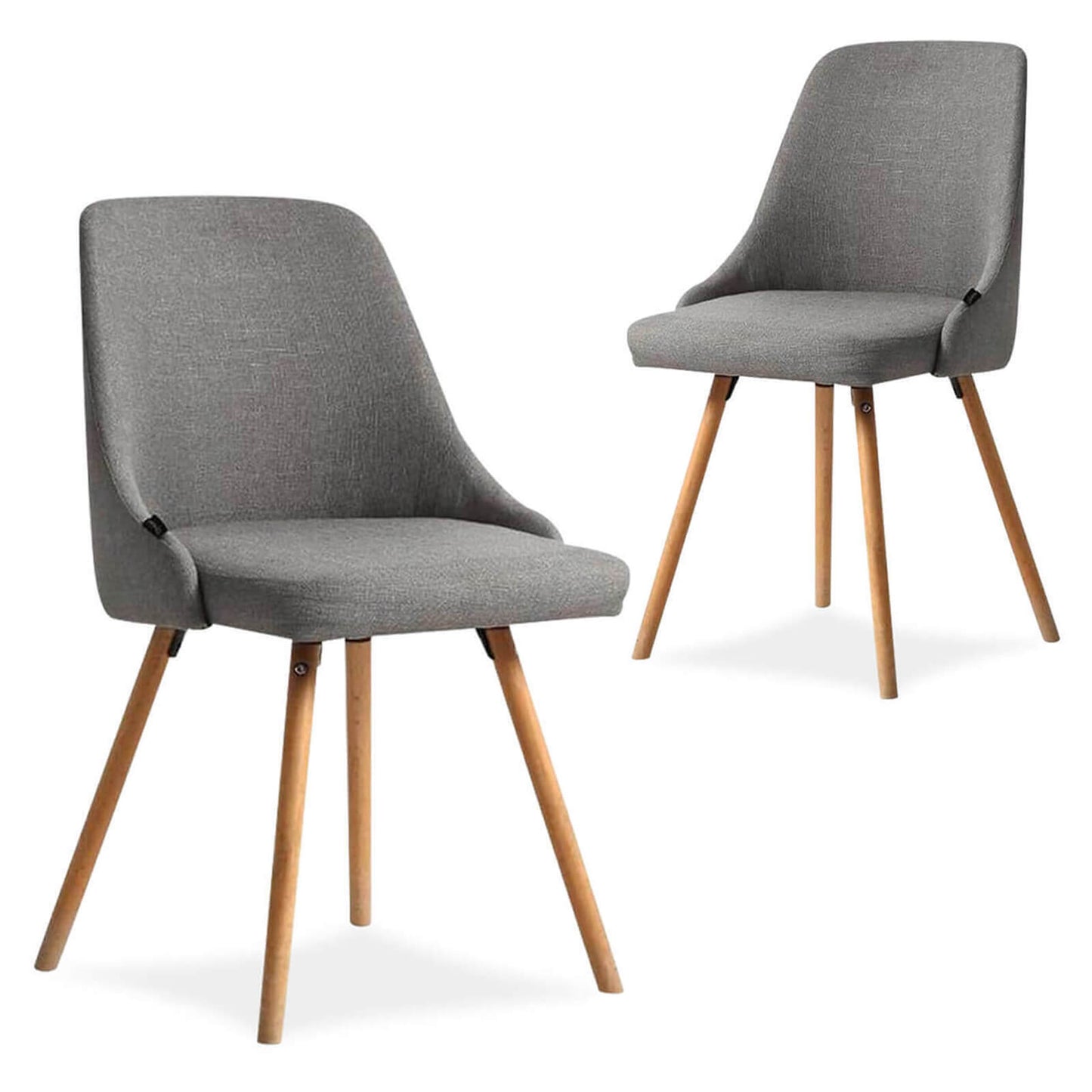 Aspire | Upholstered, Grey Wooden Dining Chairs | Set of 2 | Grey