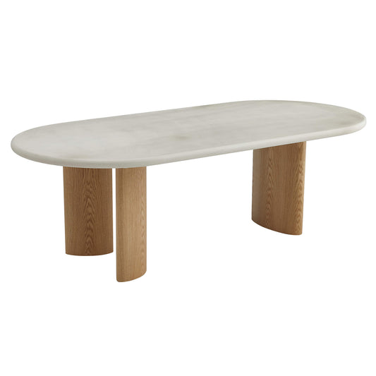 Astra | Coastal Industrial Pebble 2.4m Wooden Oval Dining Table | Pebble