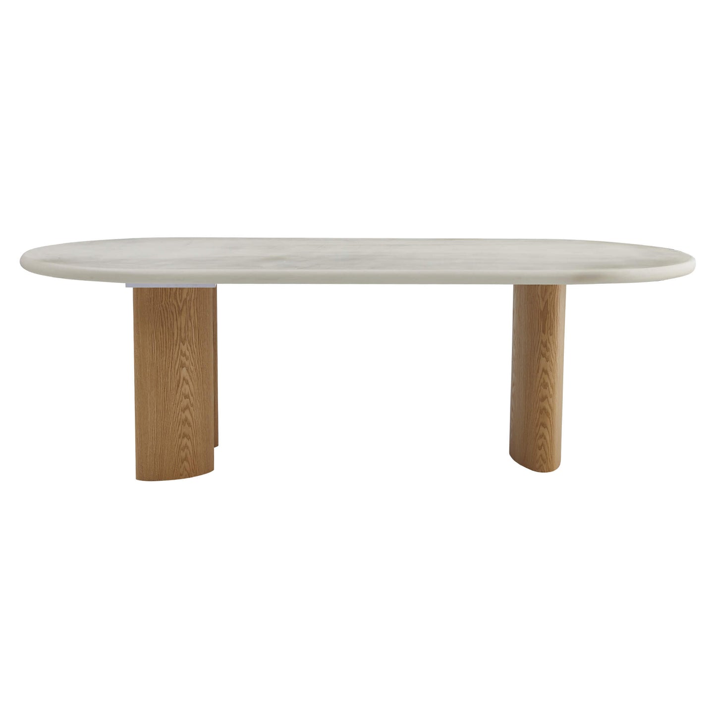 Astra | Coastal Industrial Pebble 2.4m Wooden Oval Dining Table | Pebble