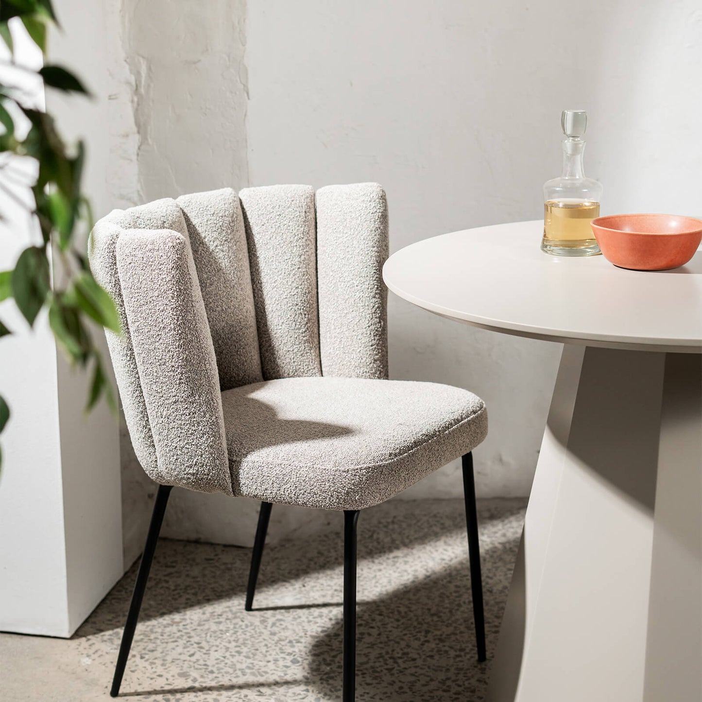 Bancroft | Modern Wooden 4 Seater 120cm Round Table | Putty