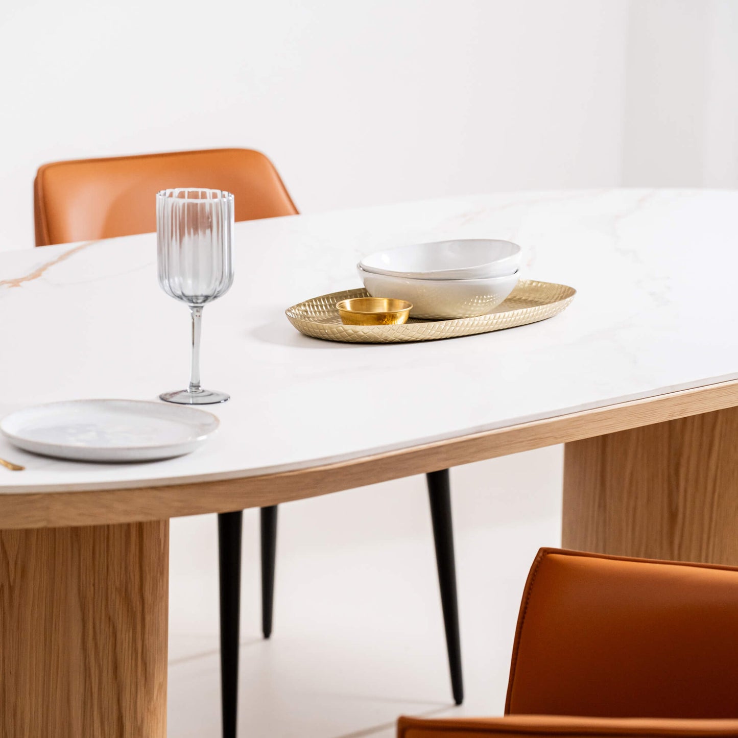 Banksia Coastal Natural Ceramic 2.4m Oakwood Dining Table | Natural