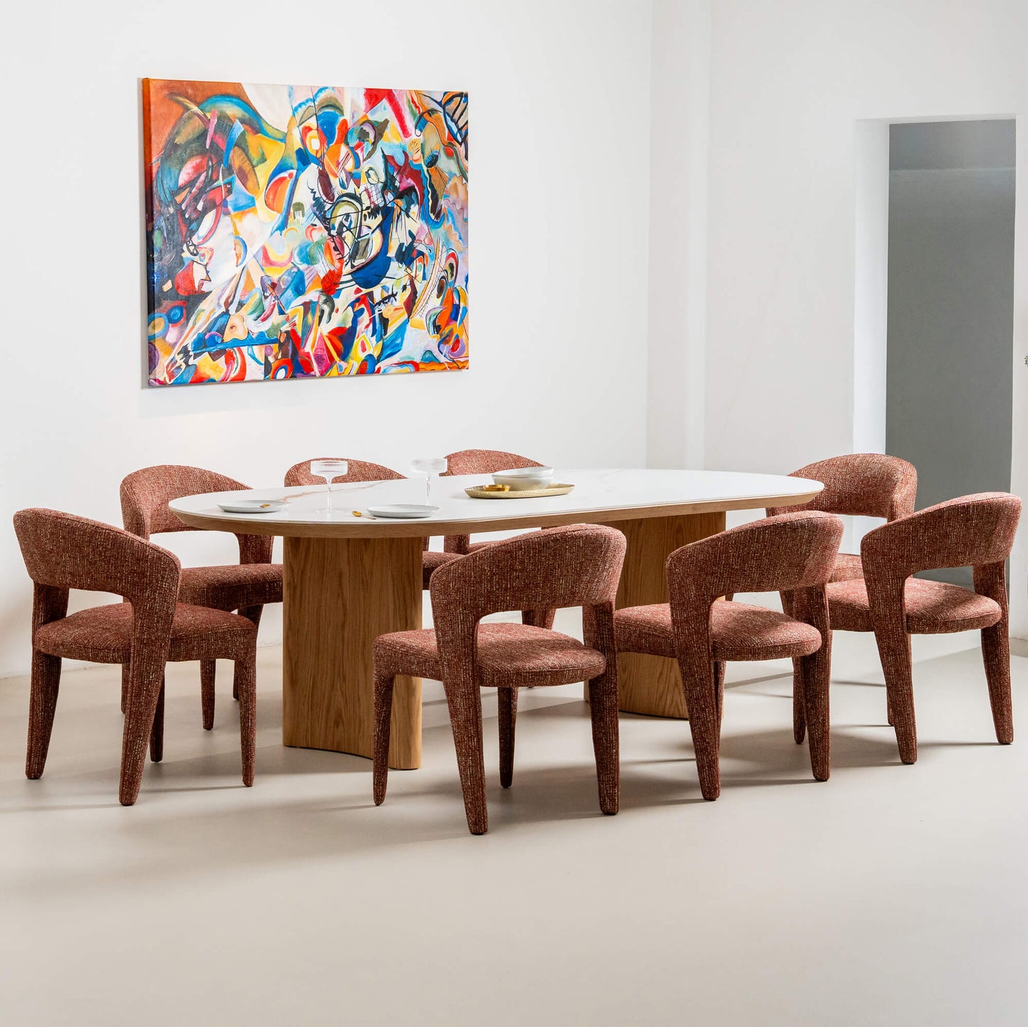 Banksia Coastal Natural Ceramic 2.4m Oakwood Dining Table | Natural