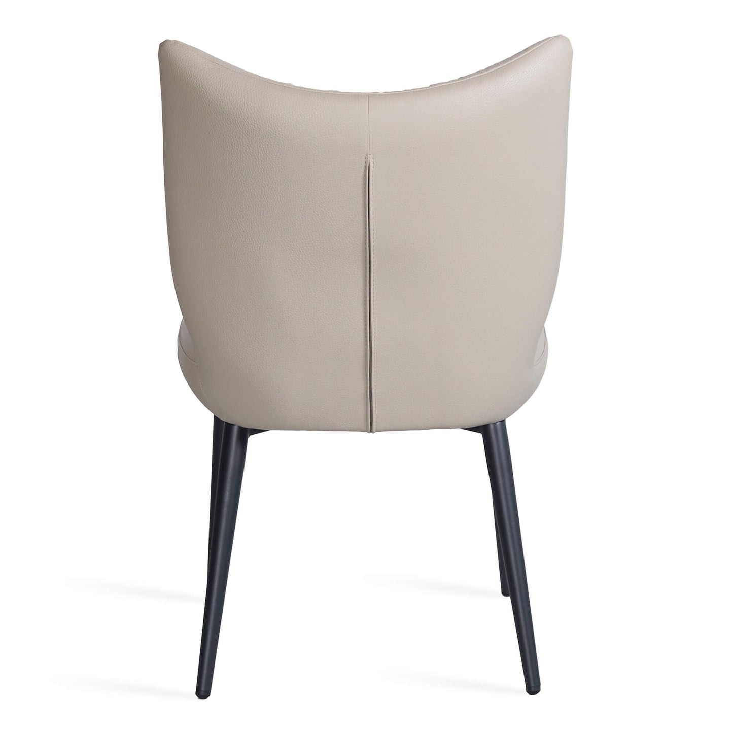 Modern Metal Black Beige PU Leather Dining Chairs | Beige