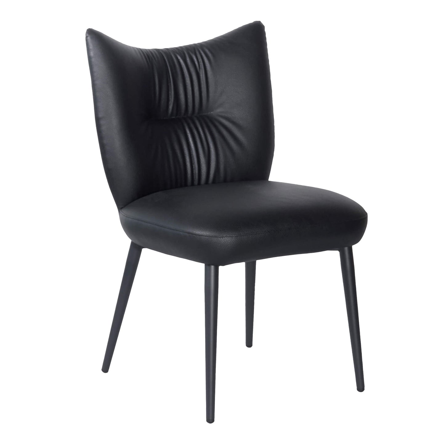 Baron Modern Metal Black PU Leather Dining Chairs | Black