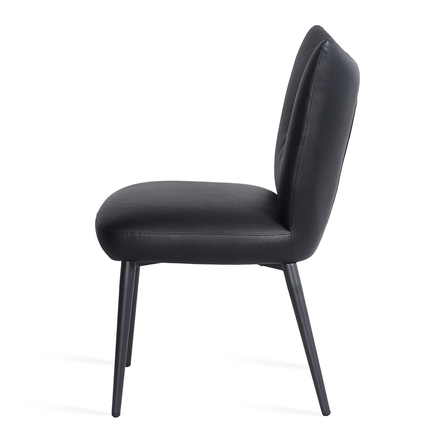 Baron Modern Metal Black PU Leather Dining Chairs | Black