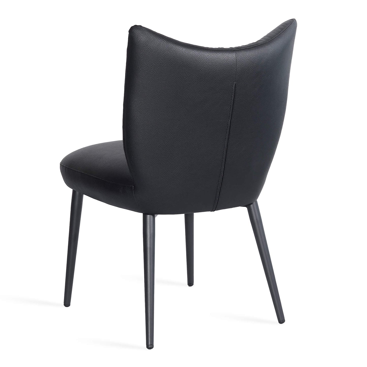 Baron Modern Metal Black PU Leather Dining Chairs | Black