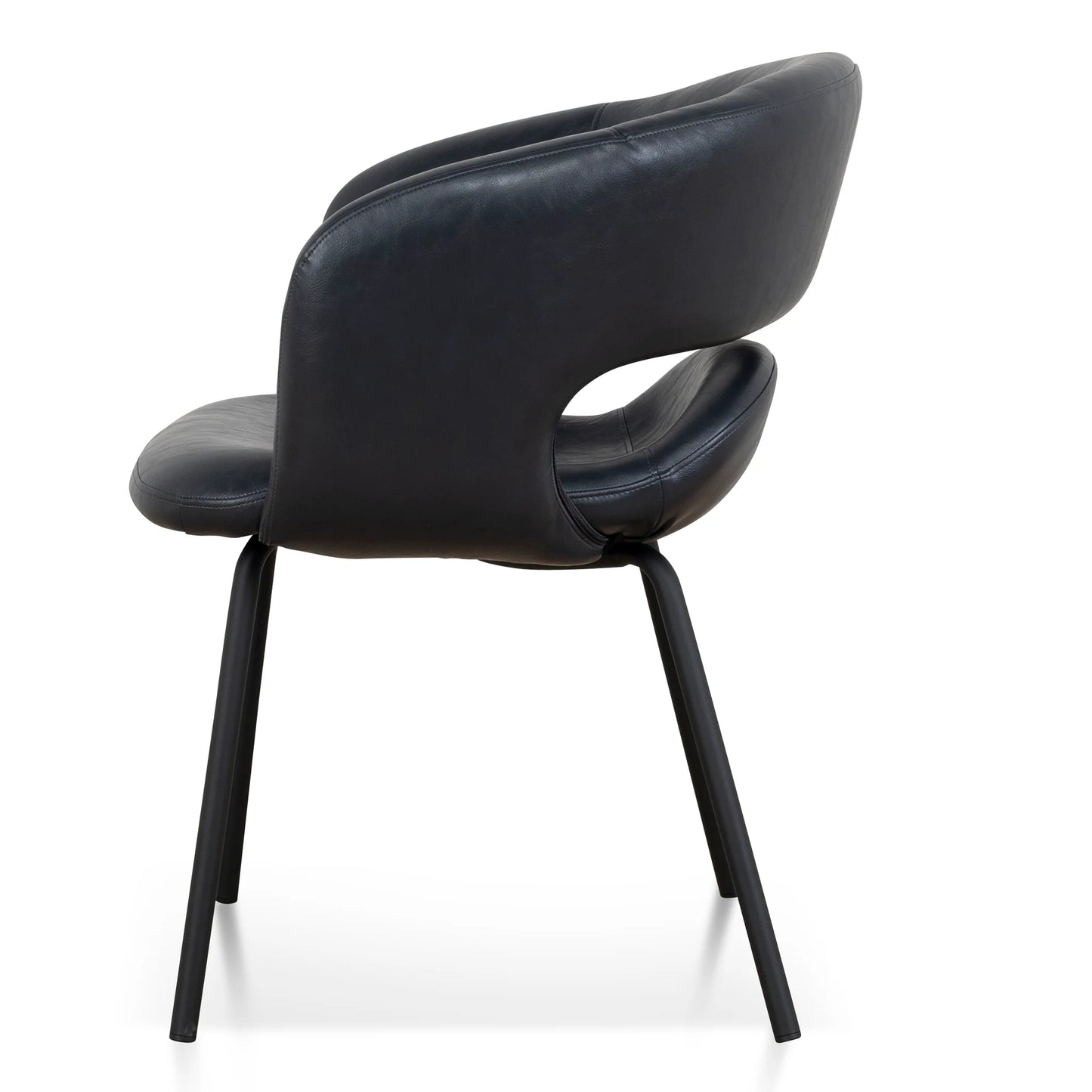 Belford | Modern PU Leather Fabric Dining Chairs With Arms | Set Of 2 | Black