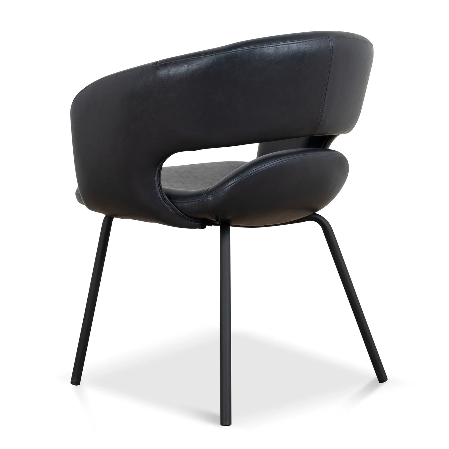 Belford | Modern PU Leather Fabric Dining Chairs With Arms | Set Of 2 | Black