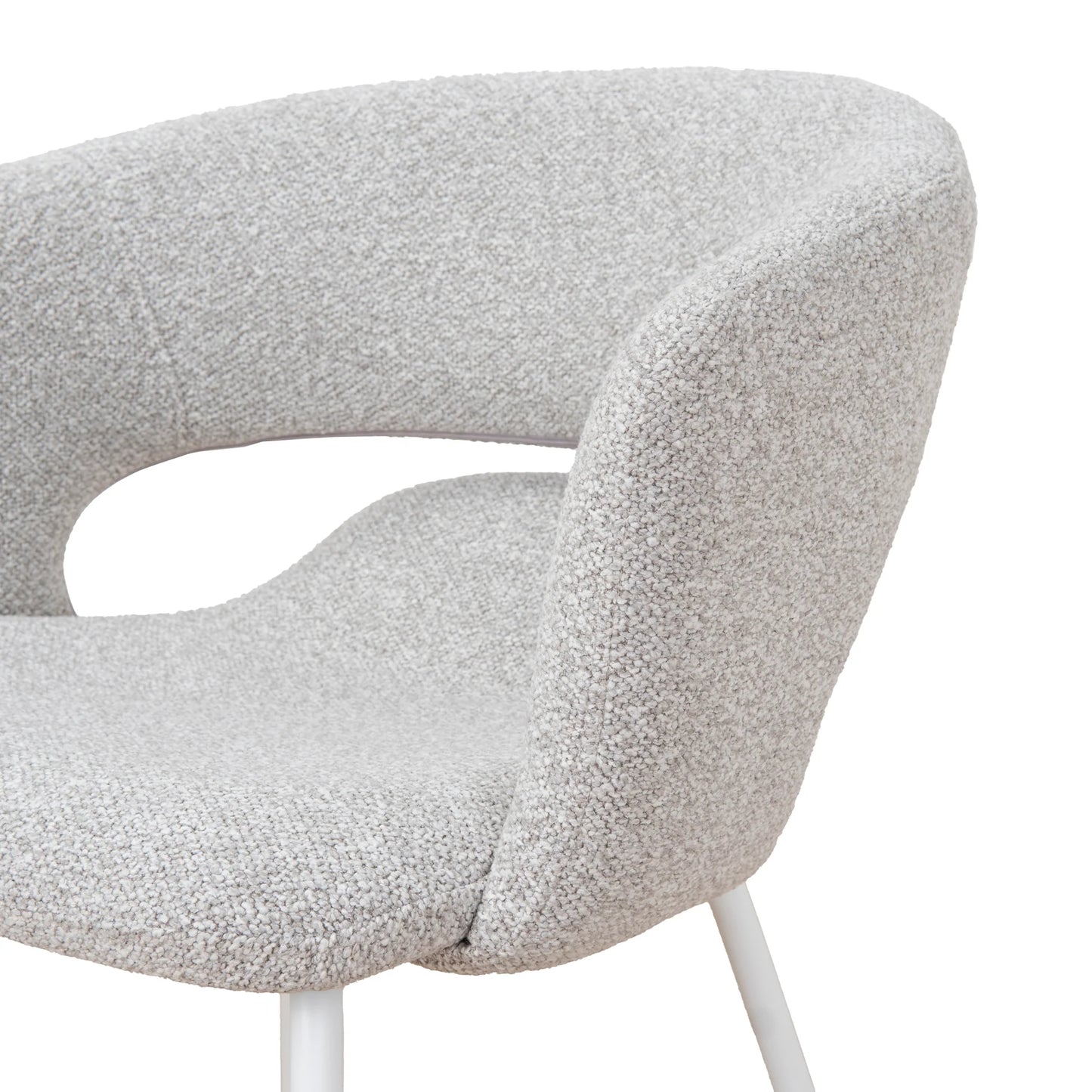 Belford | Modern PU Leather Fabric Dining Chairs With Arms | Set Of 2 | Clay Grey