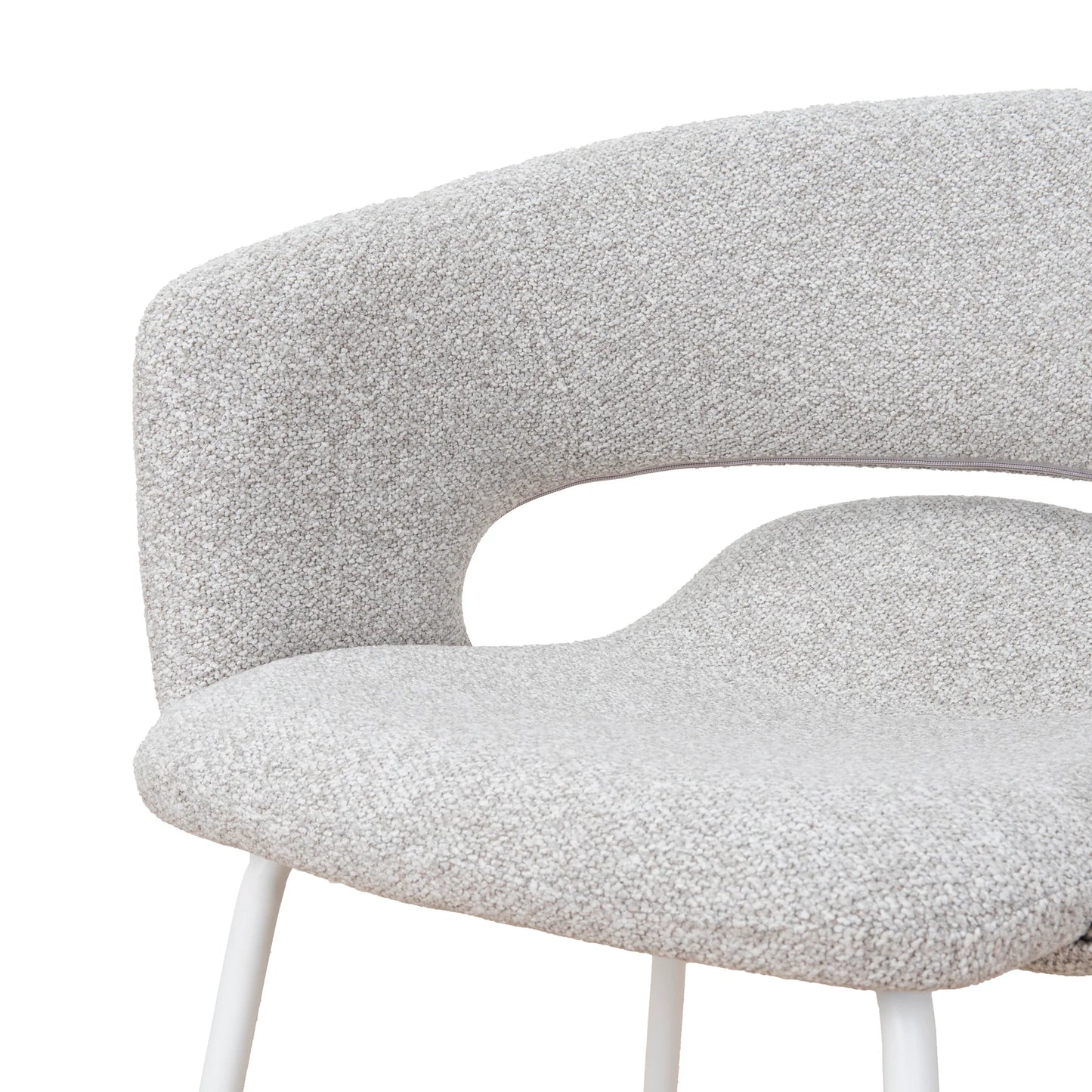 Belford | Modern PU Leather Fabric Dining Chairs With Arms | Set Of 2 | Clay Grey