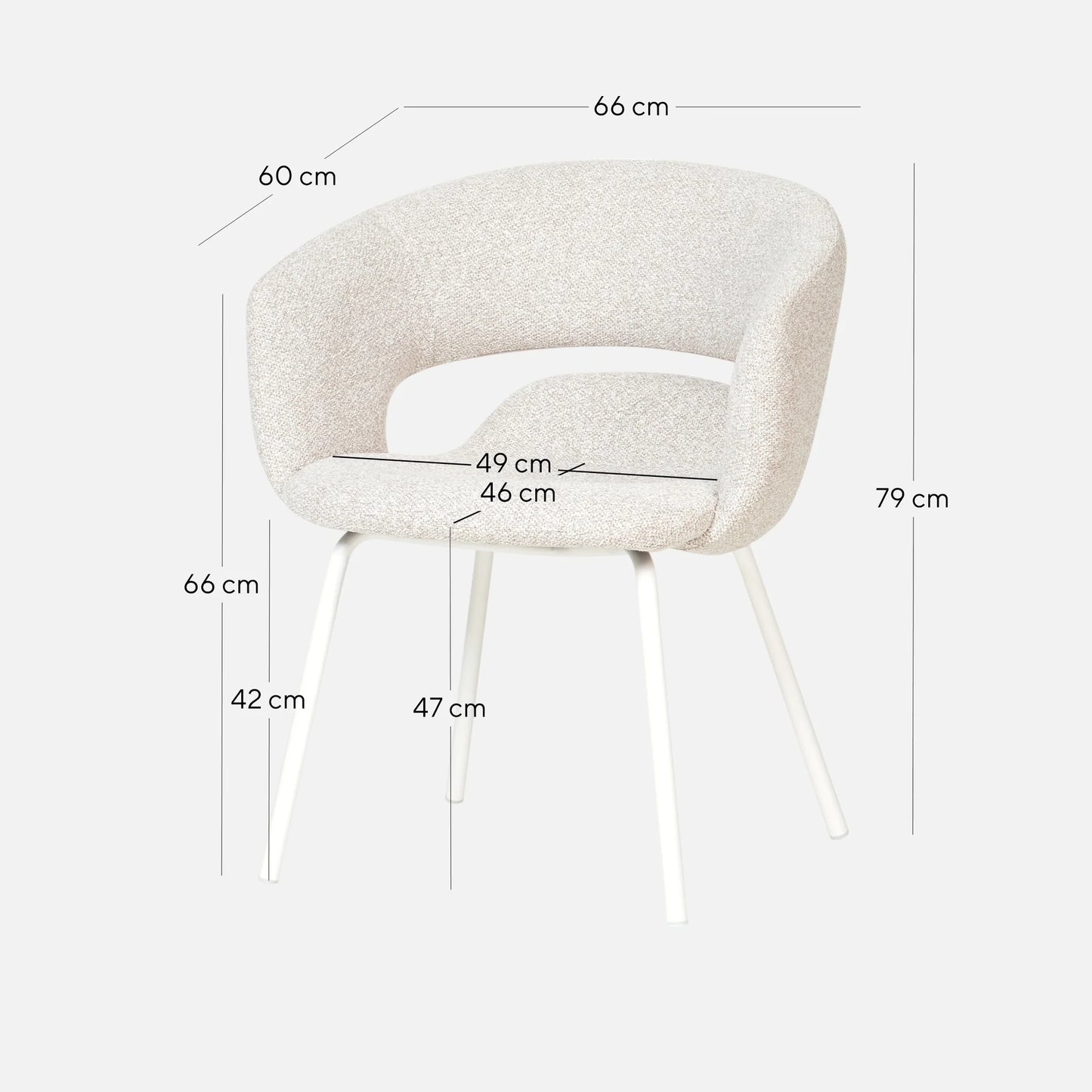 Belford | Modern PU Leather Fabric Dining Chairs With Arms | Set Of 2 | Clay Grey