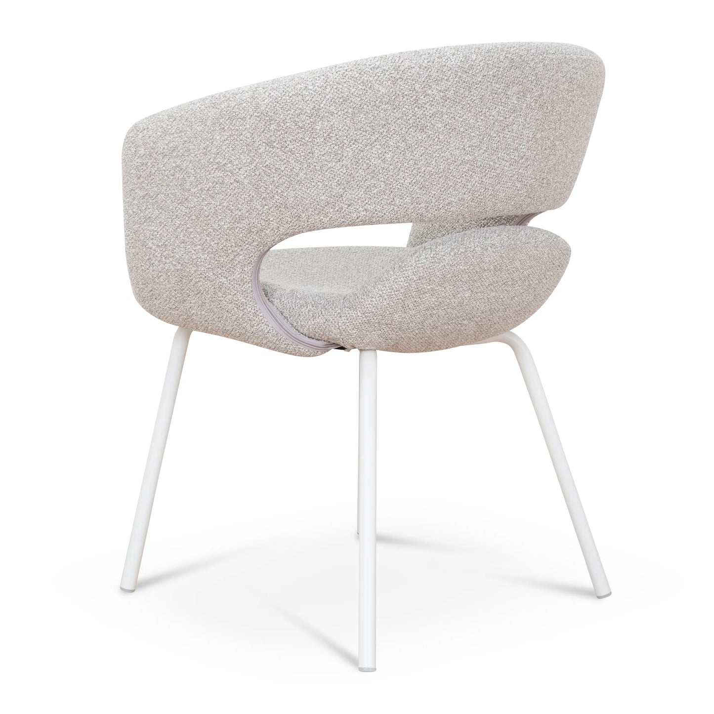 Belford | Modern PU Leather Fabric Dining Chairs With Arms | Set Of 2 | Clay Grey