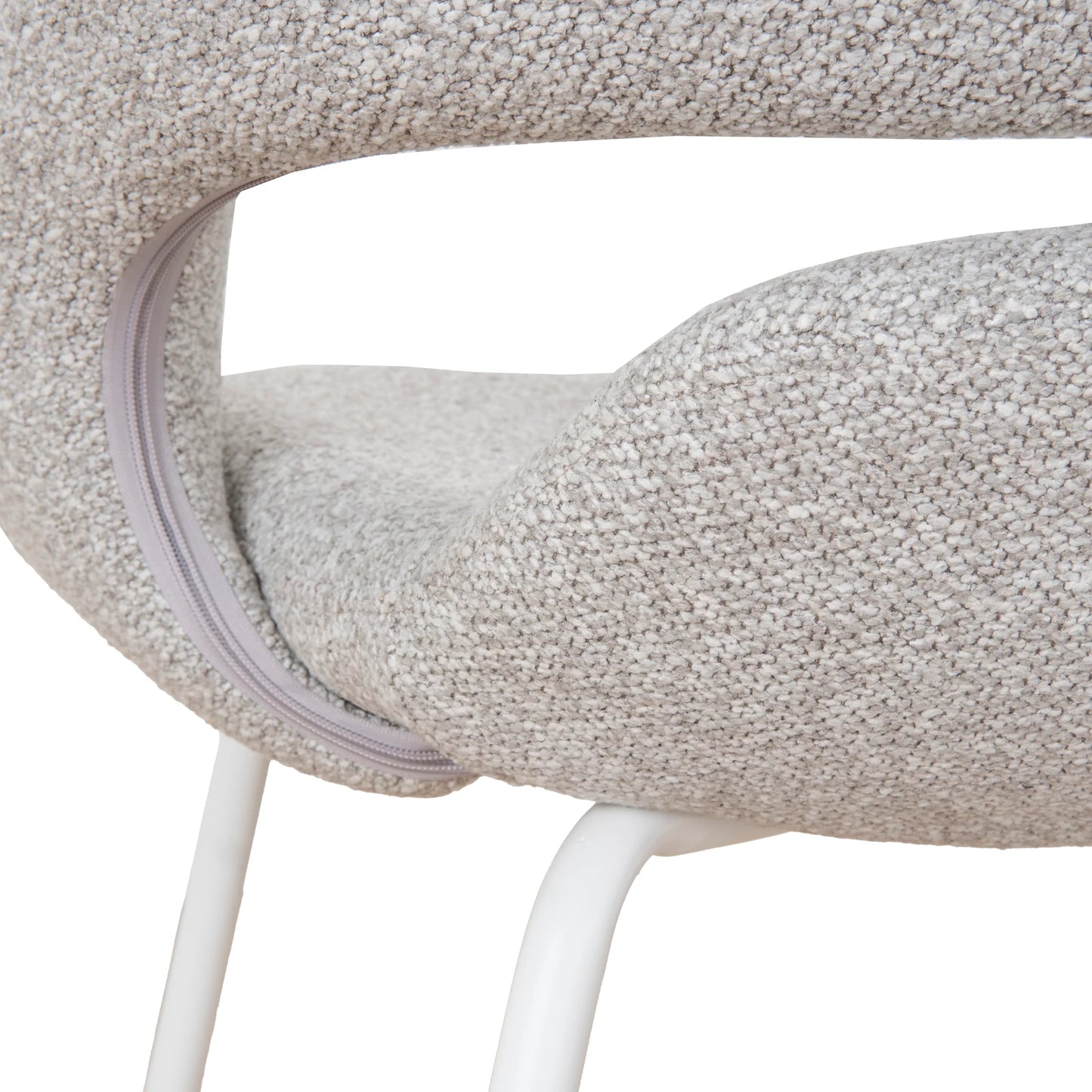 Belford | Modern PU Leather Fabric Dining Chairs With Arms | Set Of 2 | Clay Grey