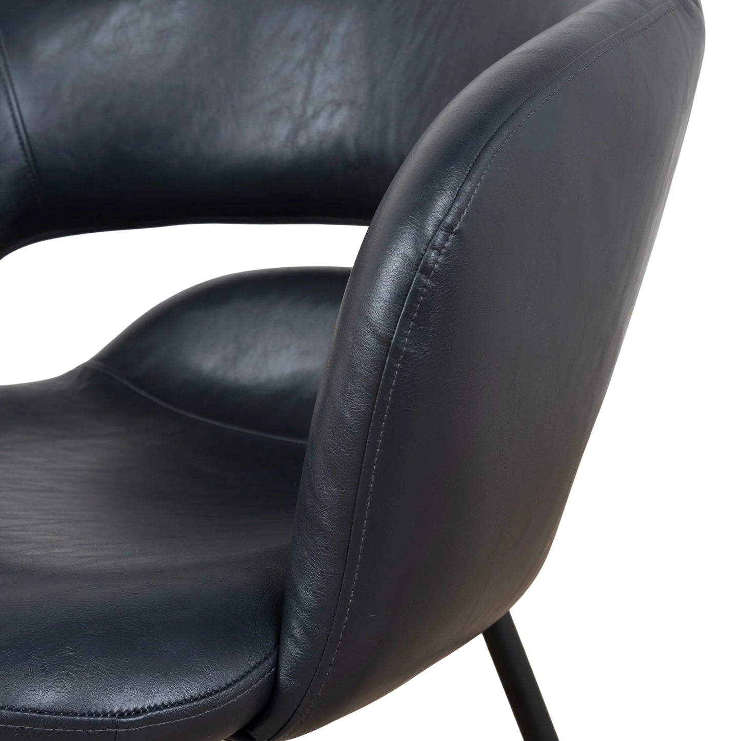 Belford | Modern PU Leather Fabric Dining Chairs With Arms | Set Of 2 | Black