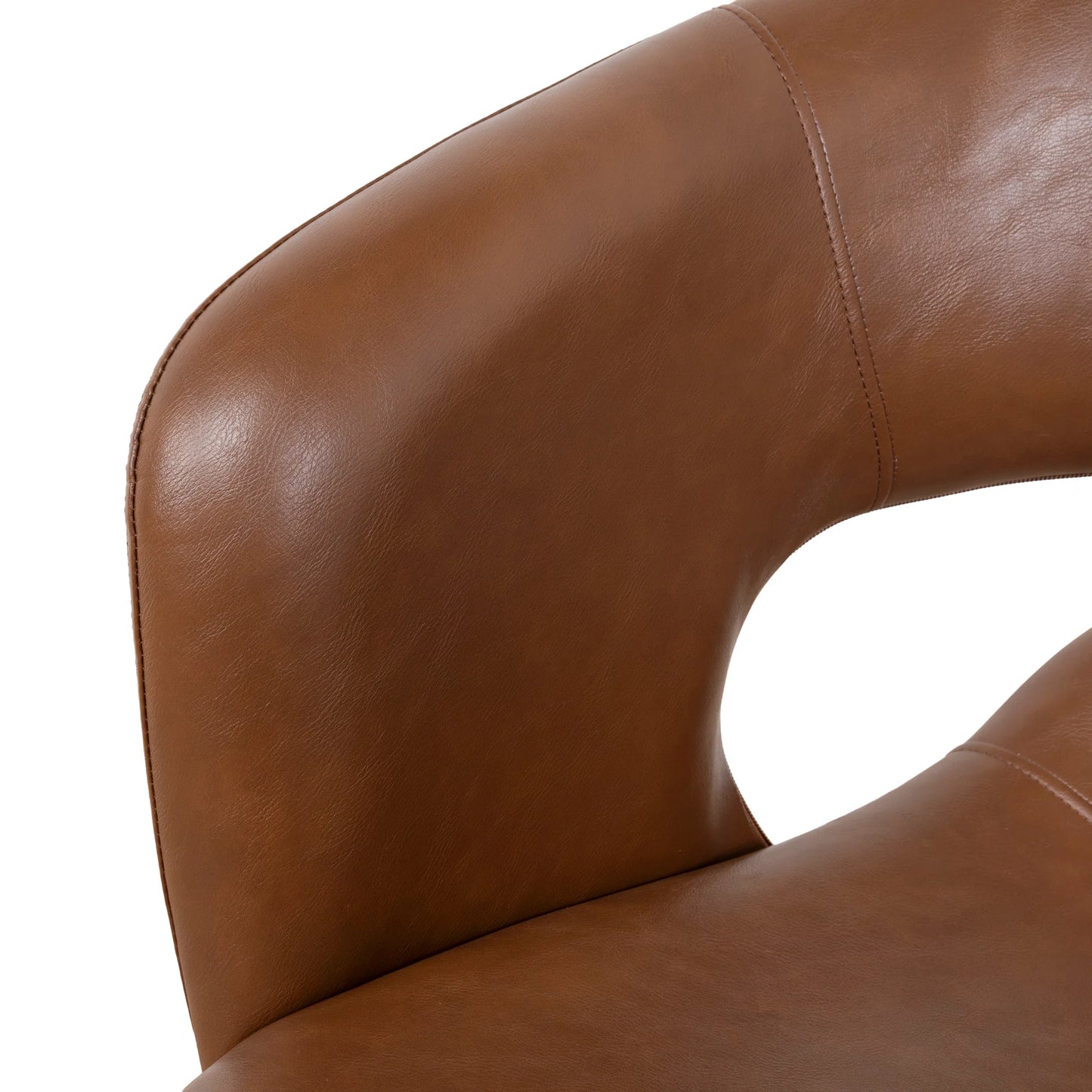 Belford | Modern PU Leather Fabric Dining Chairs With Arms | Set Of 2 | Brown