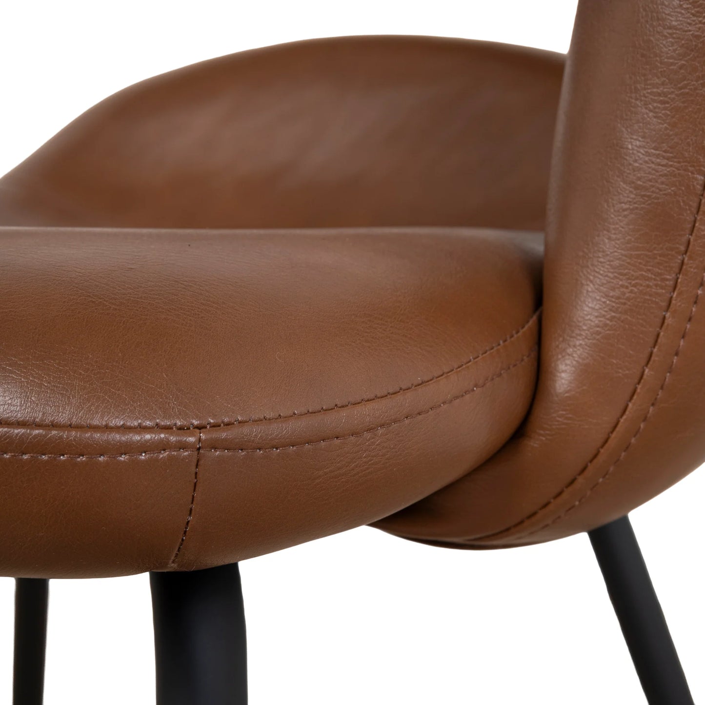 Belford | Modern PU Leather Fabric Dining Chairs With Arms | Set Of 2 | Brown
