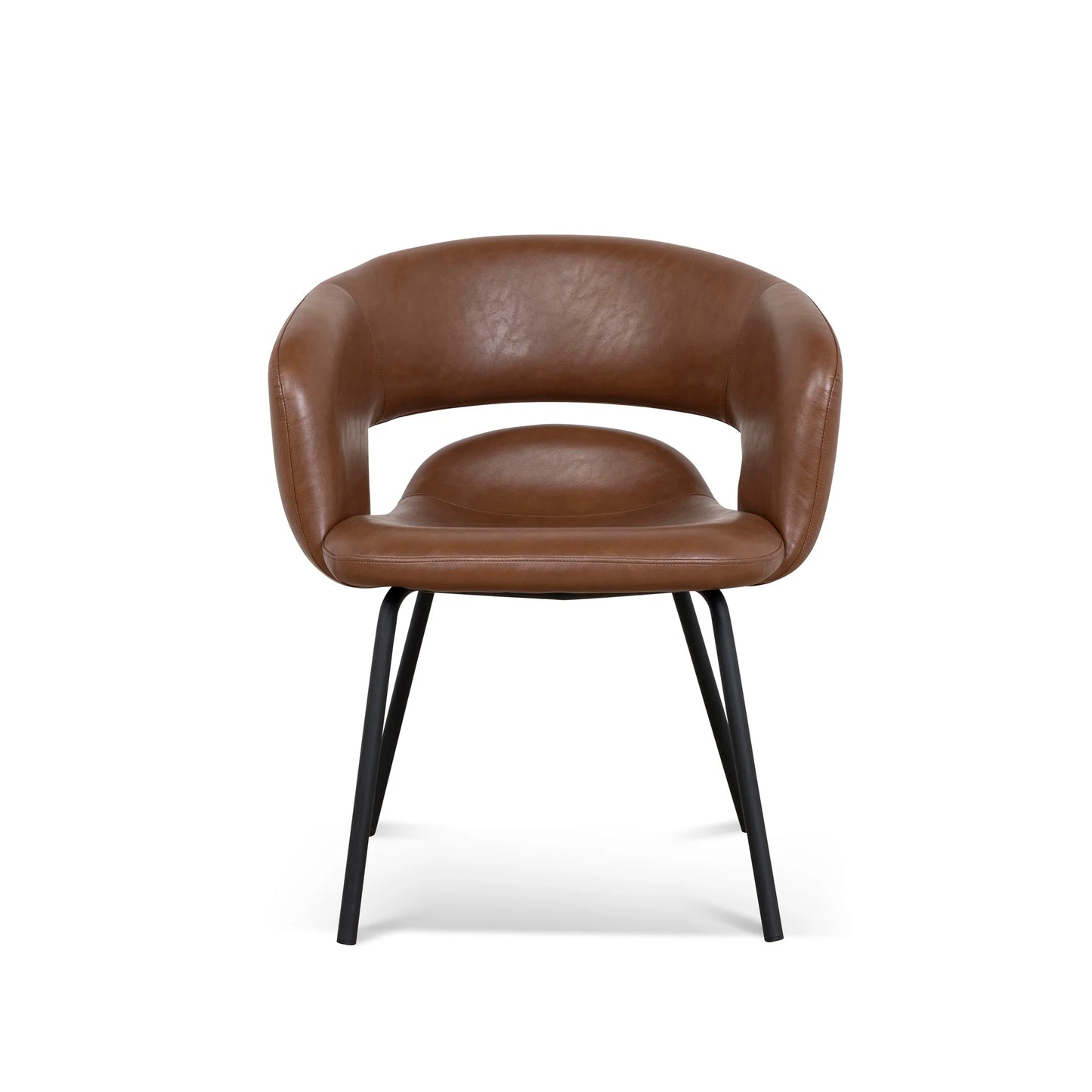Belford | Modern PU Leather Fabric Dining Chairs With Arms | Set Of 2 | Brown