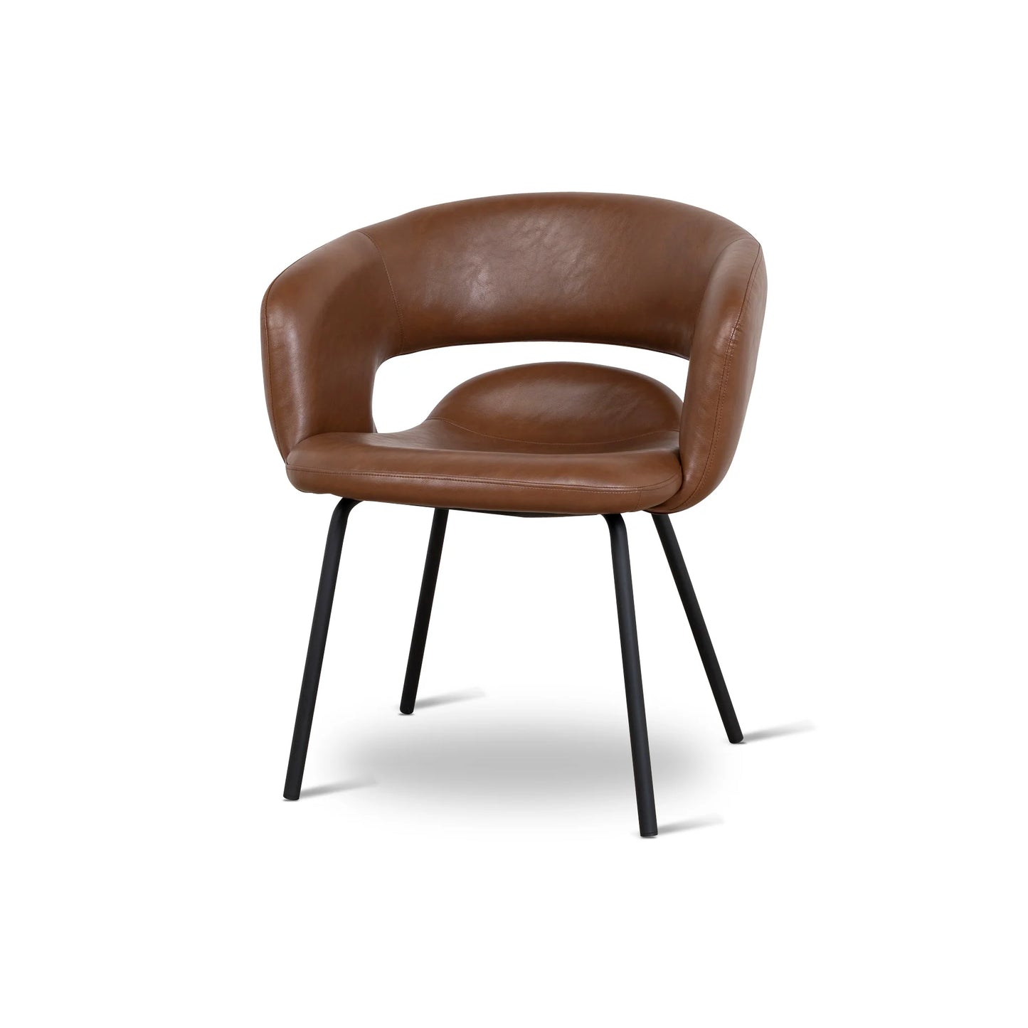Belford | Modern PU Leather Fabric Dining Chairs With Arms | Set Of 2 | Brown