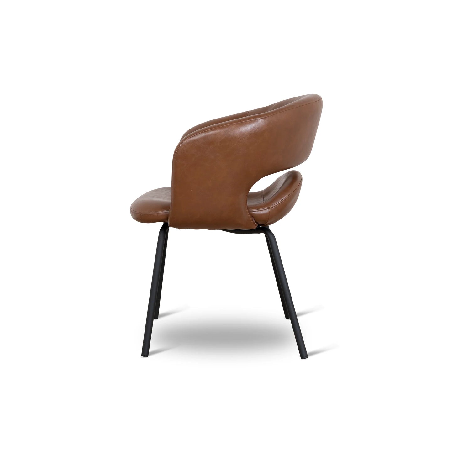 Belford | Modern PU Leather Fabric Dining Chairs With Arms | Set Of 2 | Brown