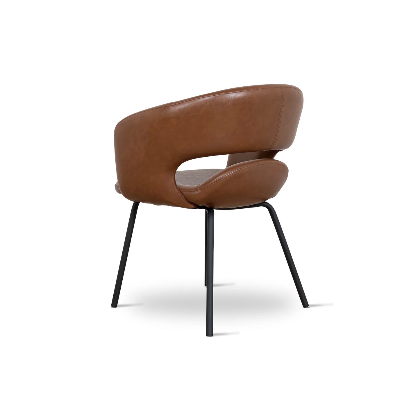 Belford | Modern PU Leather Fabric Dining Chairs With Arms | Set Of 2 | Brown