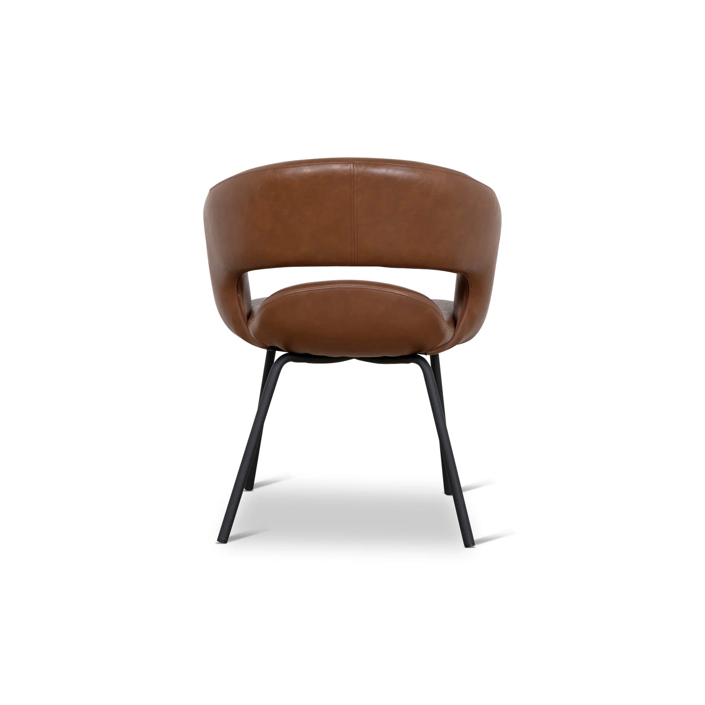 Belford | Modern PU Leather Fabric Dining Chairs With Arms | Set Of 2 | Brown