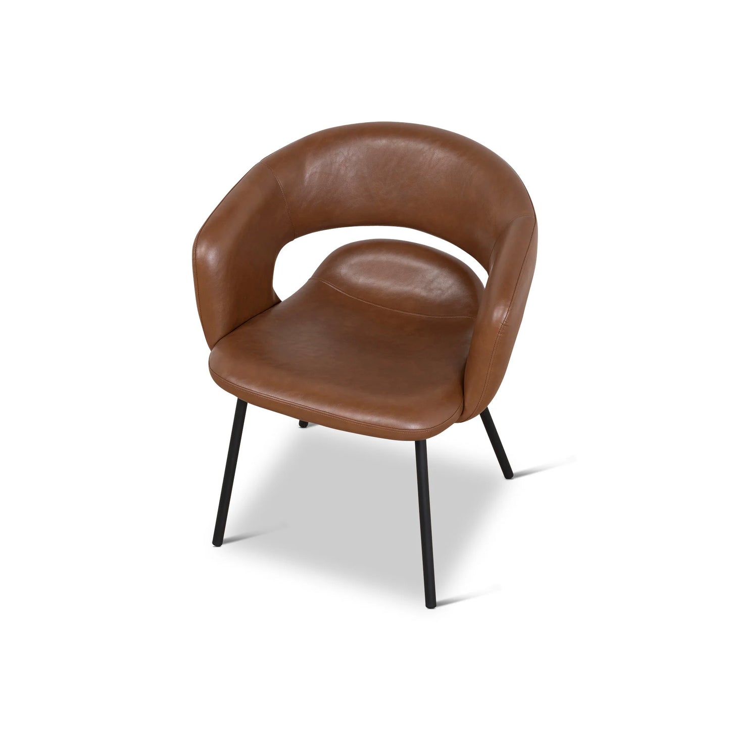 Belford | Modern PU Leather Fabric Dining Chairs With Arms | Set Of 2 | Brown