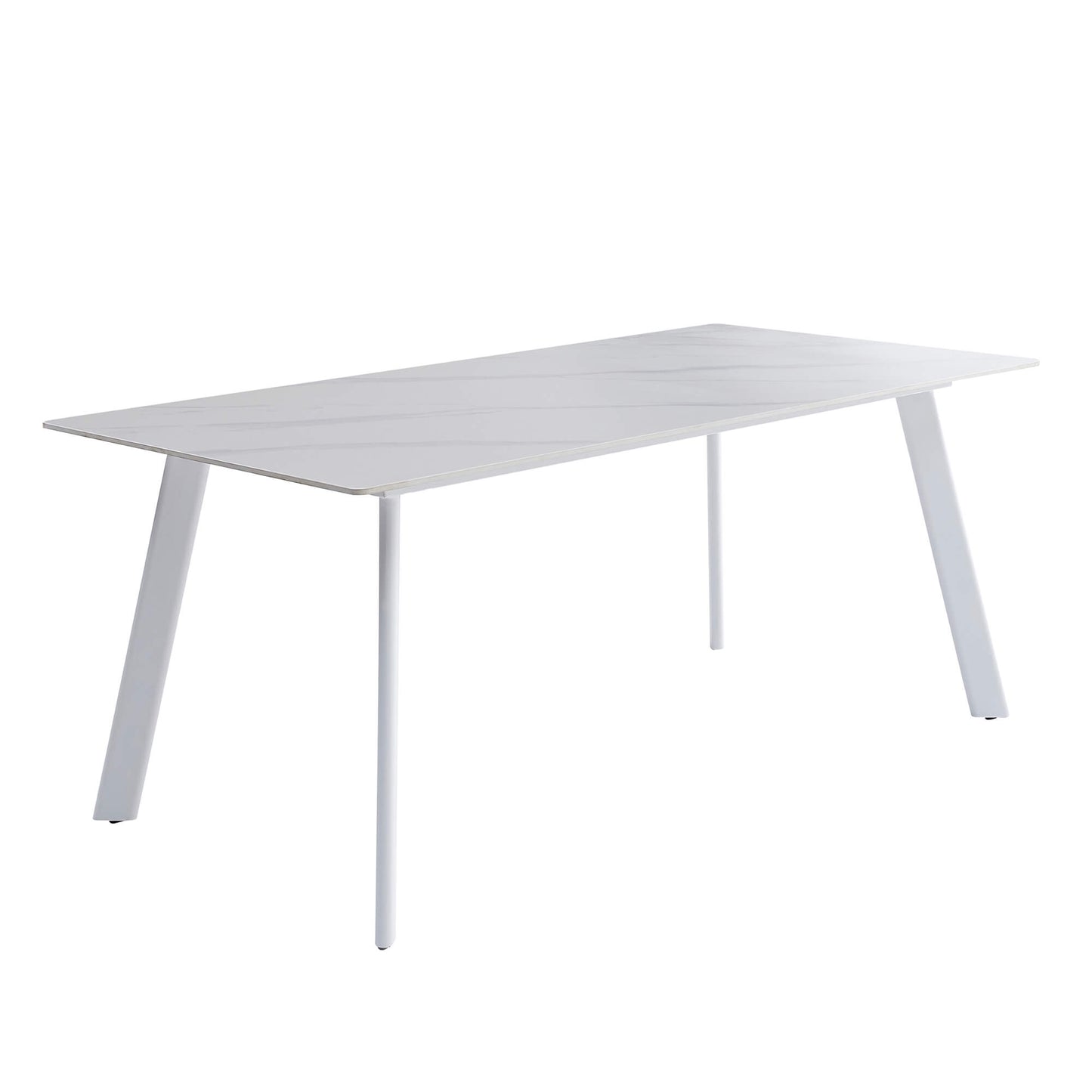 Bellinger | Modern Wooden Ceramic Snow White 1.8m Dining Table | White
