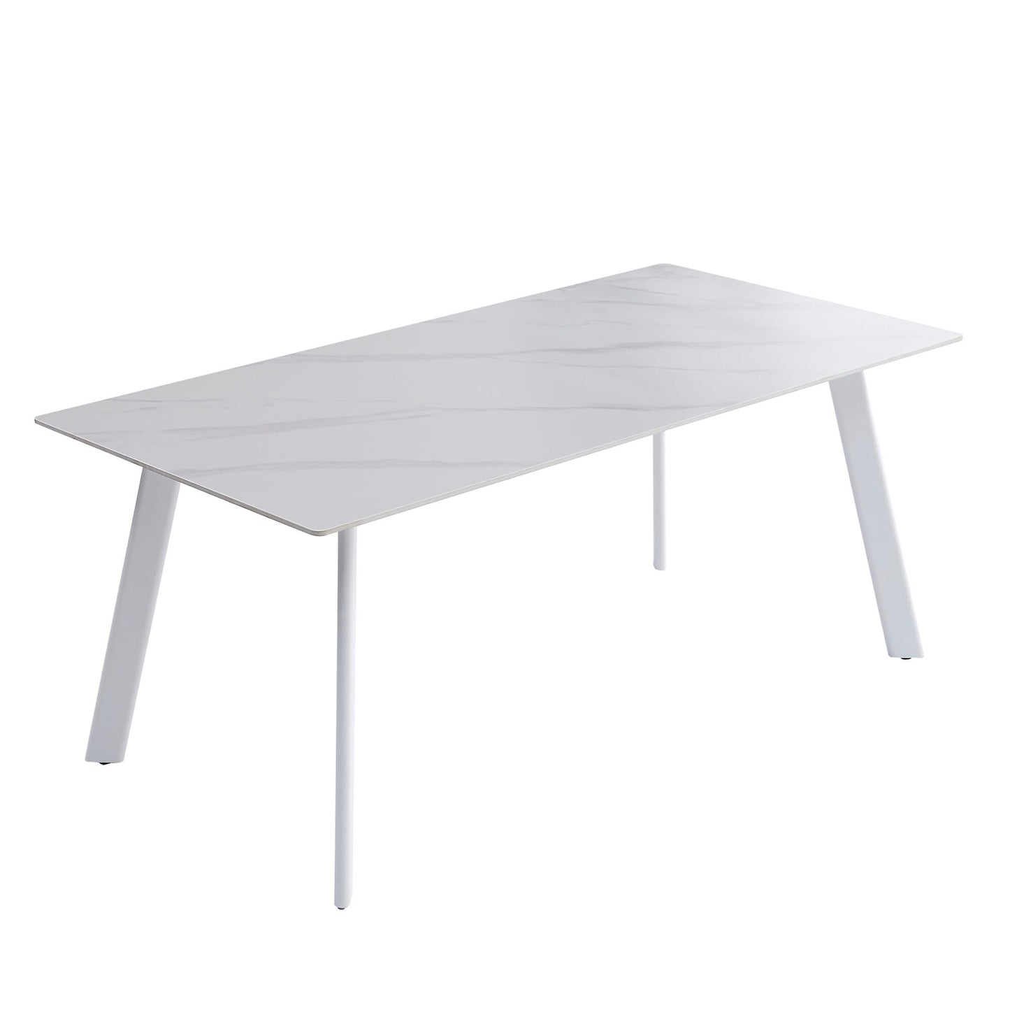 Bellinger | Modern Wooden Ceramic Snow White 1.8m Dining Table | White