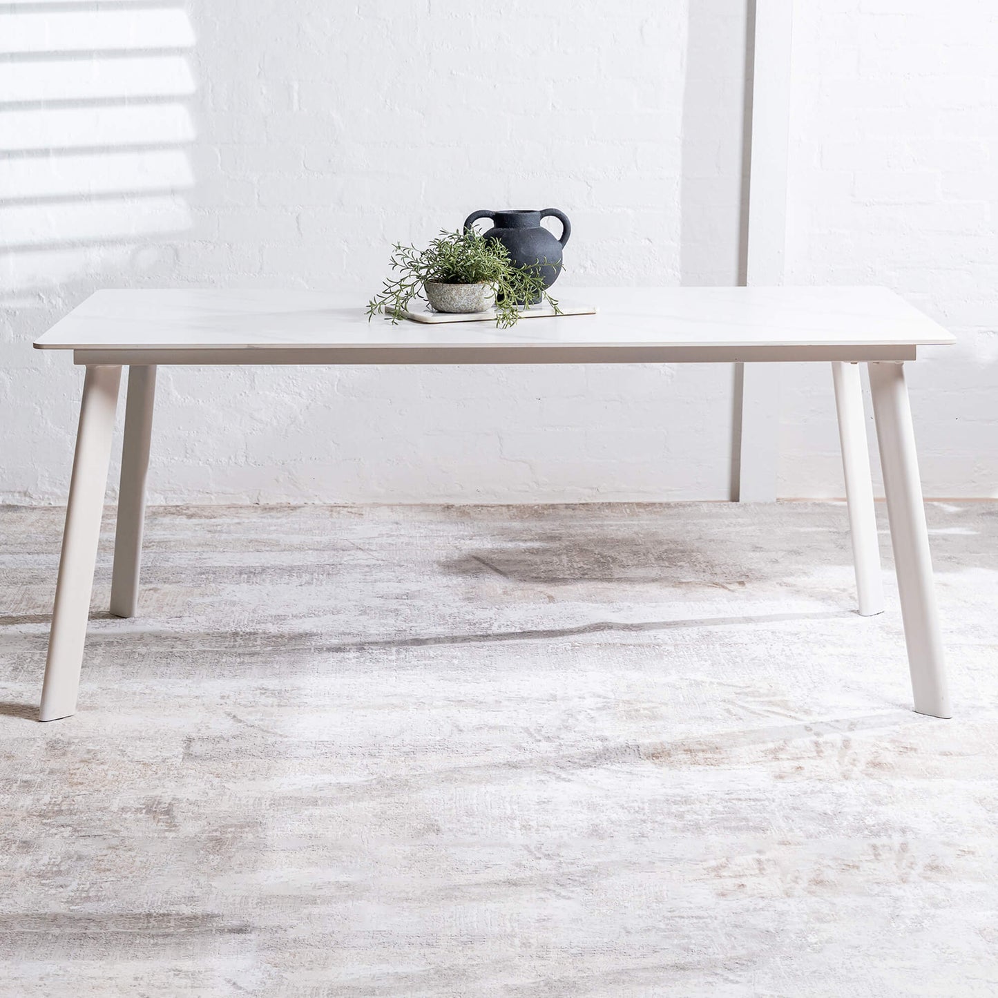 Bellinger | Modern Wooden Ceramic Snow White 1.8m Dining Table | White