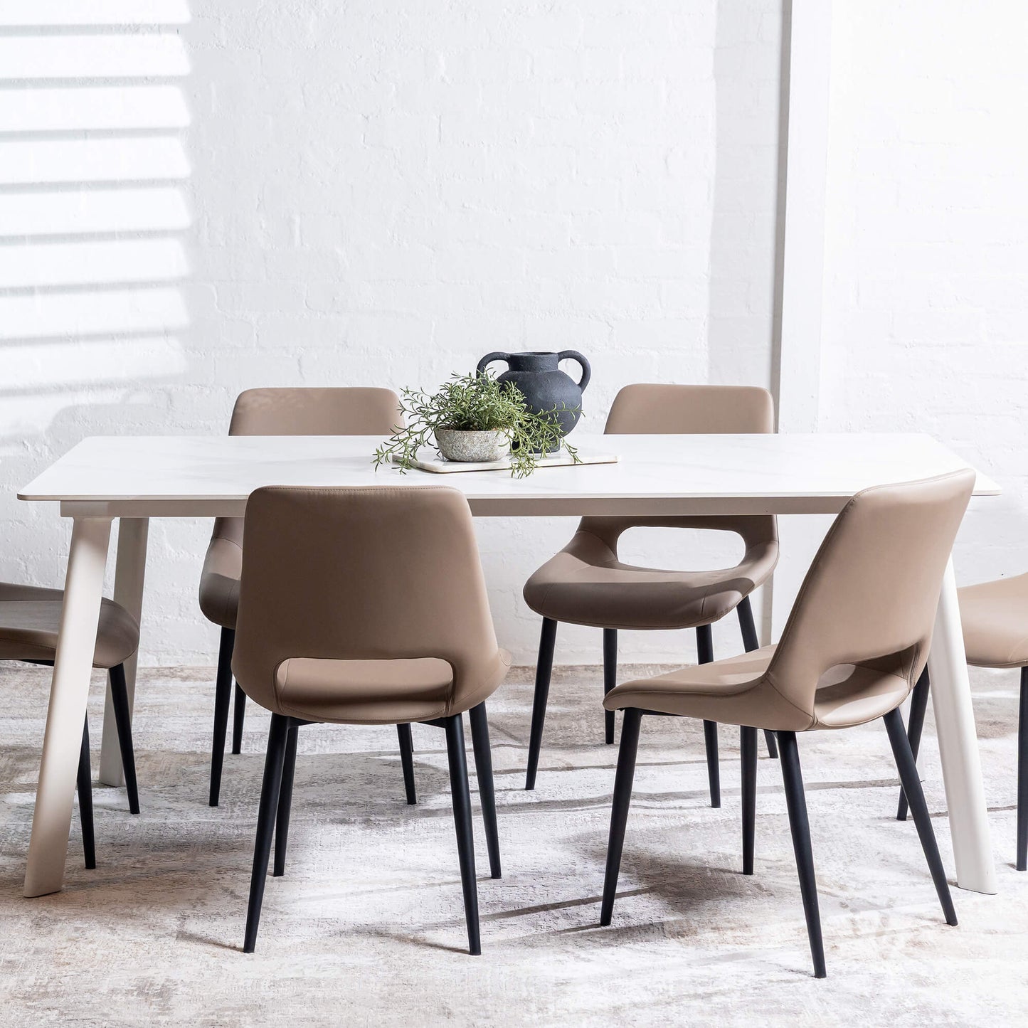 Bellinger | Modern Wooden Ceramic Snow White 1.8m Dining Table | White