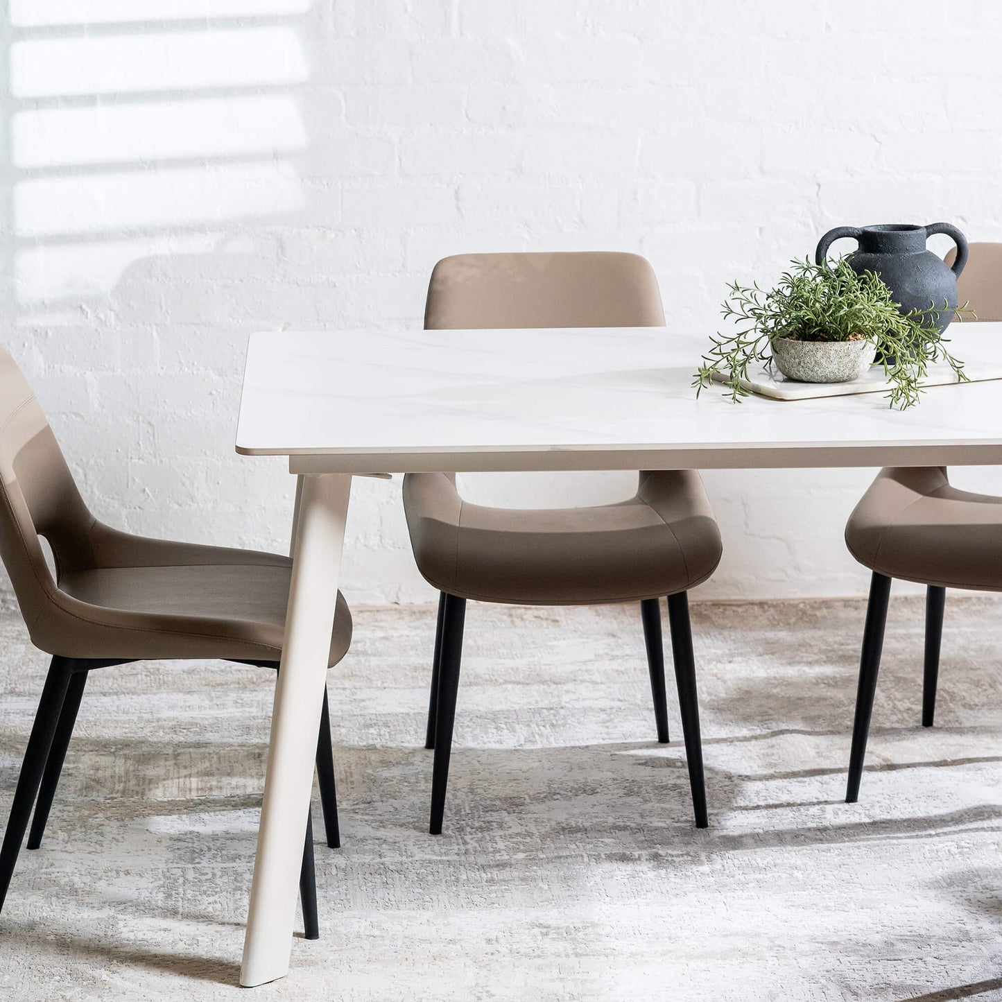 Bellinger | Modern Wooden Ceramic Snow White 1.8m Dining Table | White