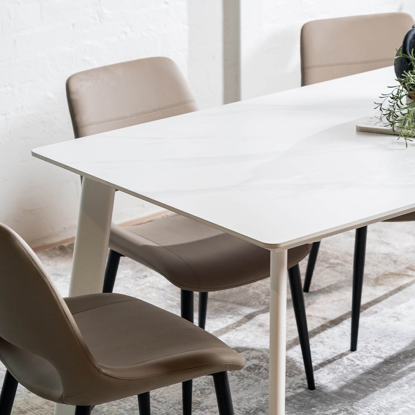 Bellinger | Modern Wooden Ceramic Snow White 1.8m Dining Table | White