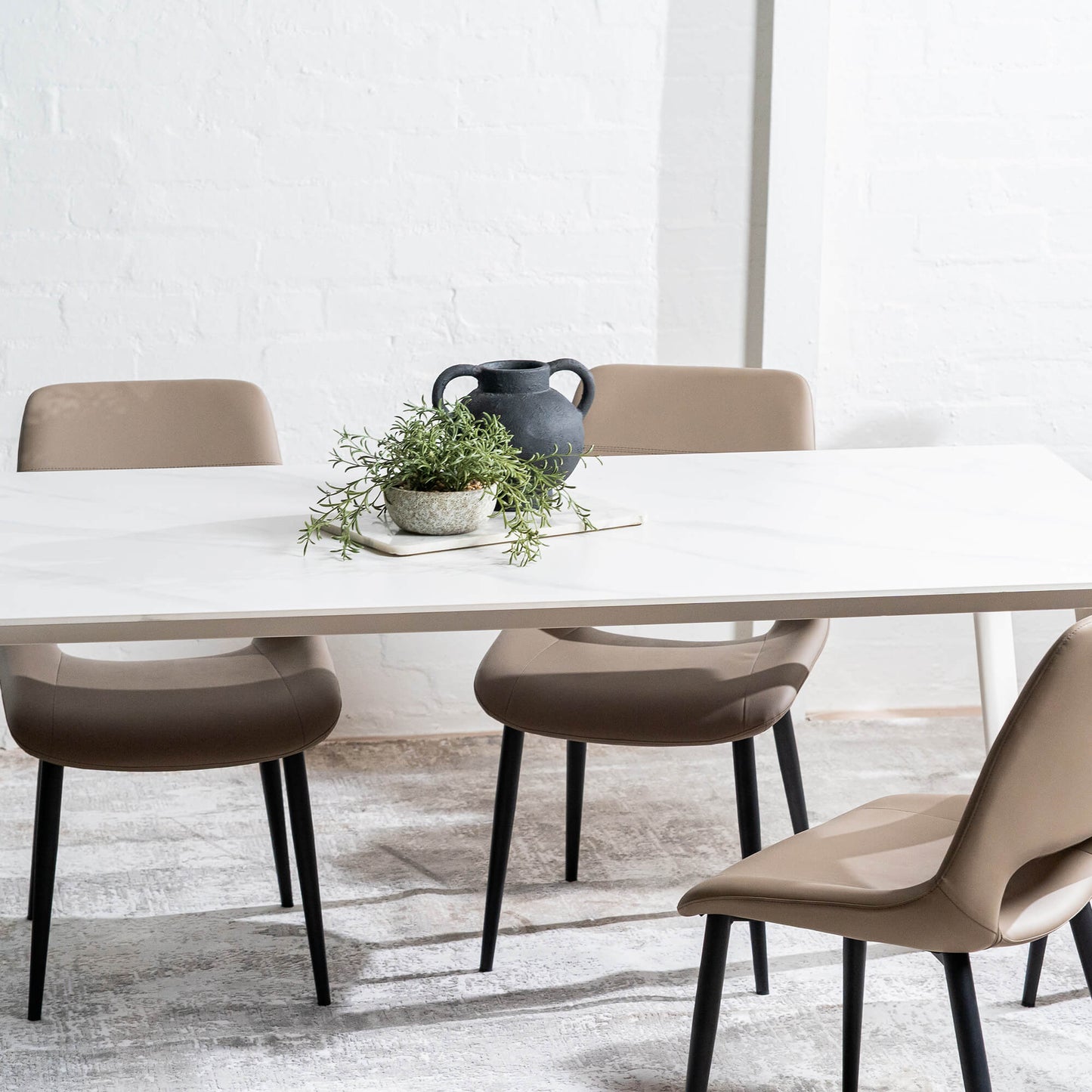 Bellinger | Modern Wooden Ceramic Snow White 1.8m Dining Table | White