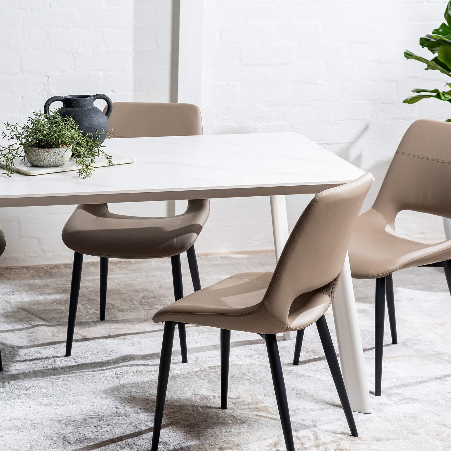 Bellinger | Modern Wooden Ceramic Snow White 1.8m Dining Table | White